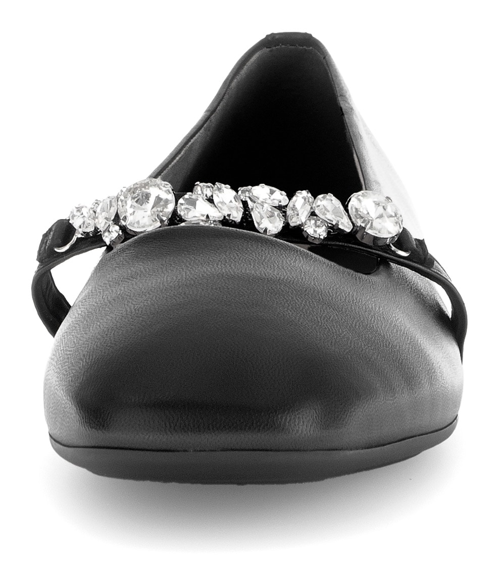 Gabor Ballerina, Blockabsatz, Bequemschuh, Flats mit funkelnden Schmucksteinen