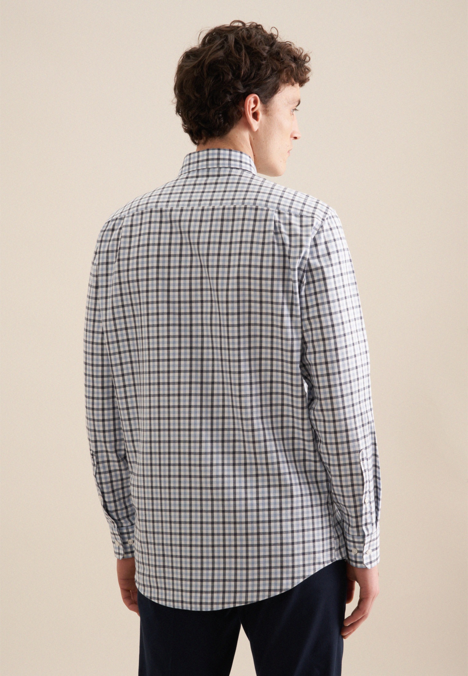 seidensticker Flanellhemd »Comfort«, Comfort Langarm Button-Down-Kragen Karo