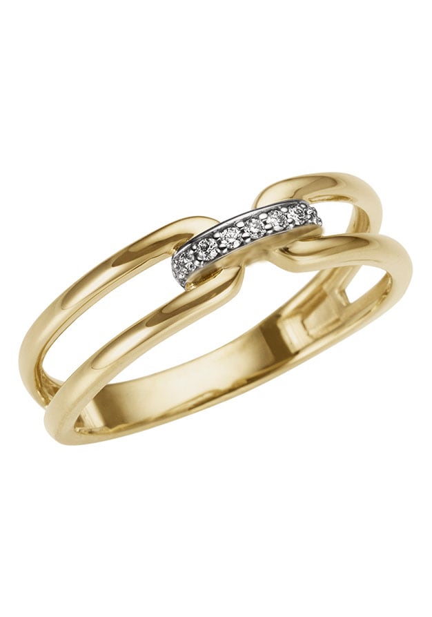 Firetti Diamantring »Schmuck Geschenk Gold 333 Damenring Goldring Kettenglied«, mit Brillanten