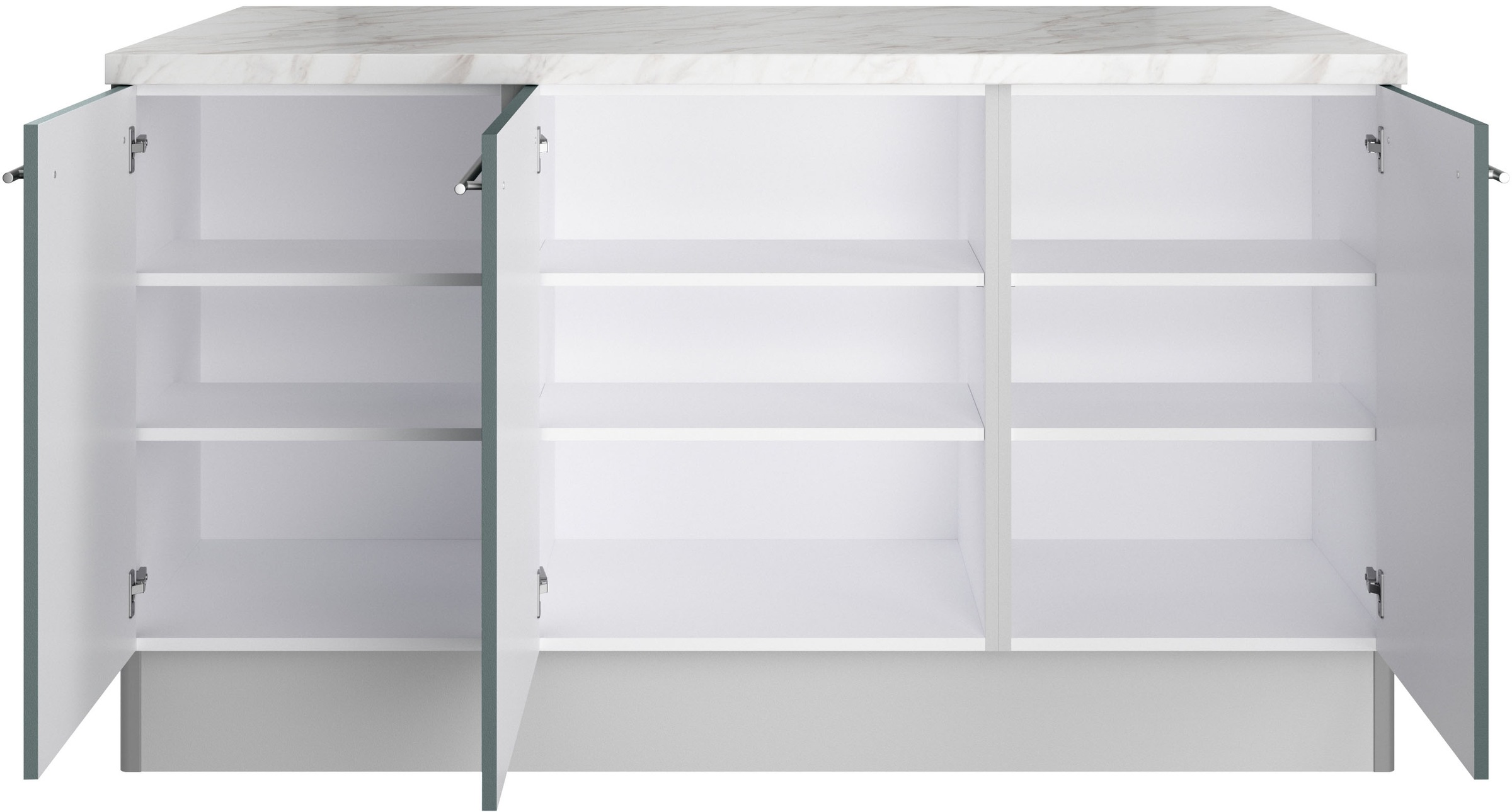 KOCHSTATION Kücheninsel »KS-Bern2«, Stellmaße 161 x 96,5 cm, mit durchgehender Arbeitsplatte als Theke