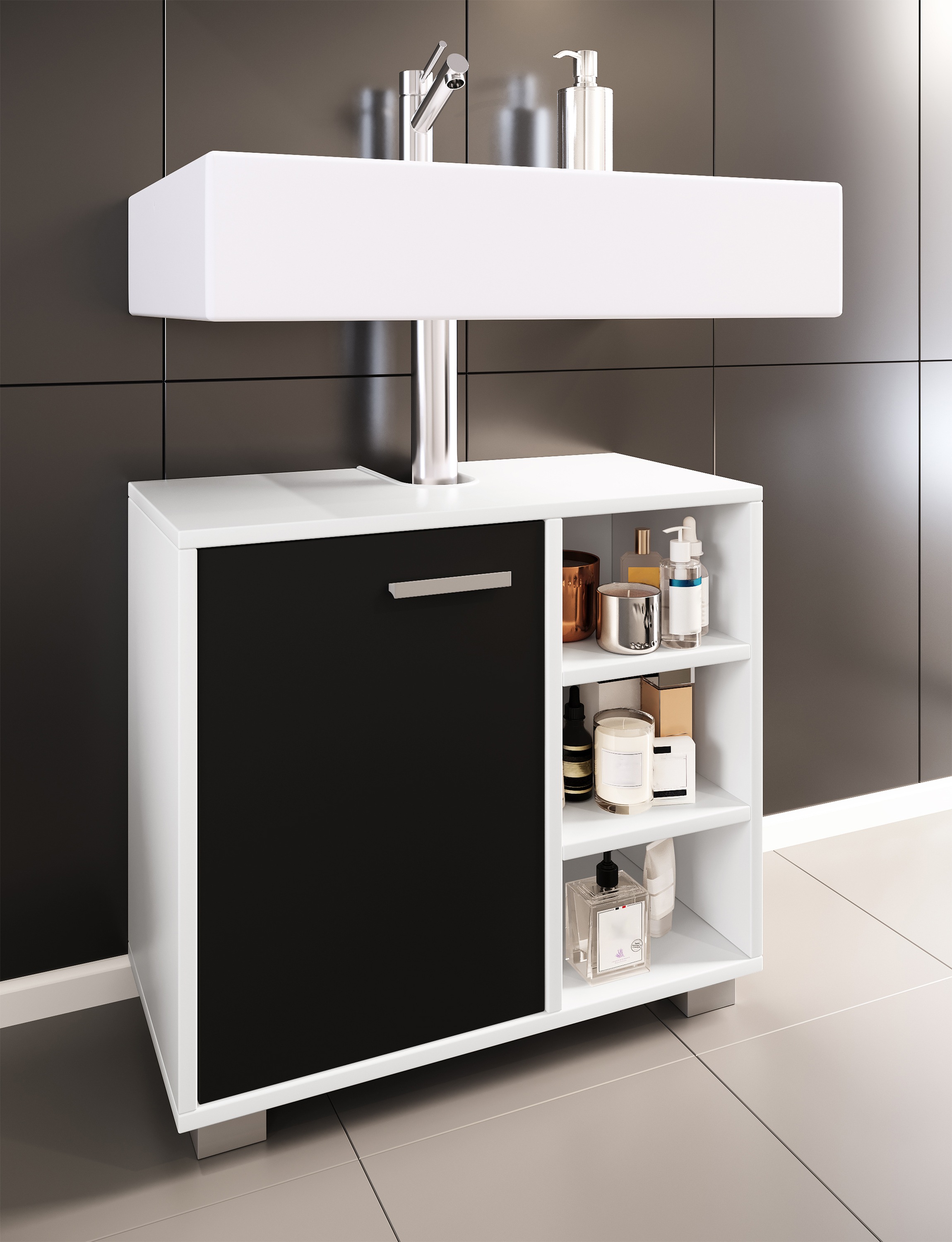 VCM Waschbeckenschrank »Holz Badmöbel Badunterschrank Waschbecken Zalo L« 1 Stk. tlg.
