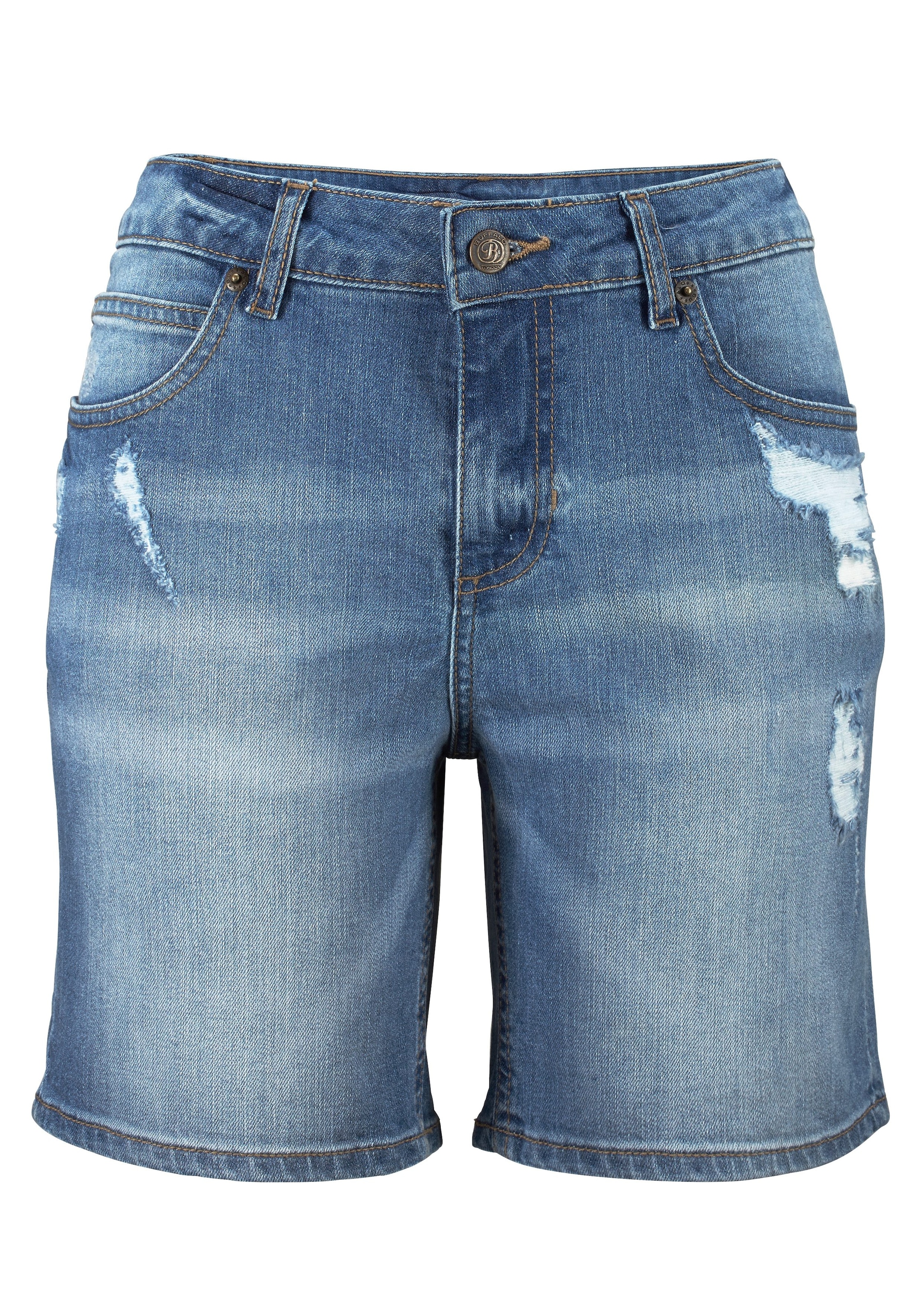 Buffalo Jeansbermudas, mit Destroyed-Effekten, Shorts zum Krempeln, kurze Hose