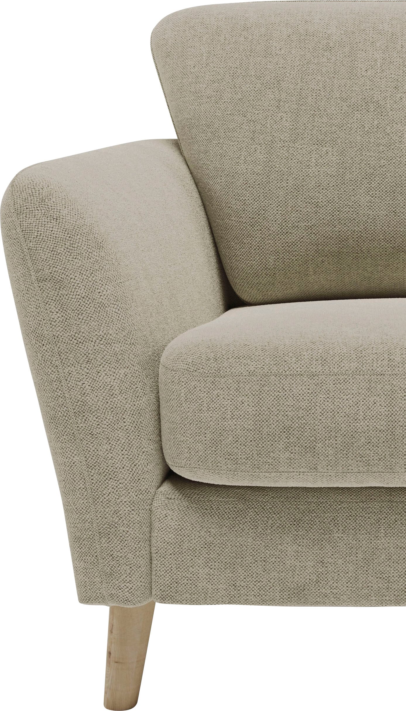 Home affaire Ecksofa »MARSEILLE 278/278 cm, L-Form, Webstoff, Flachgewebe, Filzoptik«, gleichschenklig, Massivholzbeine, Landhausstil, Wellenunterfederung