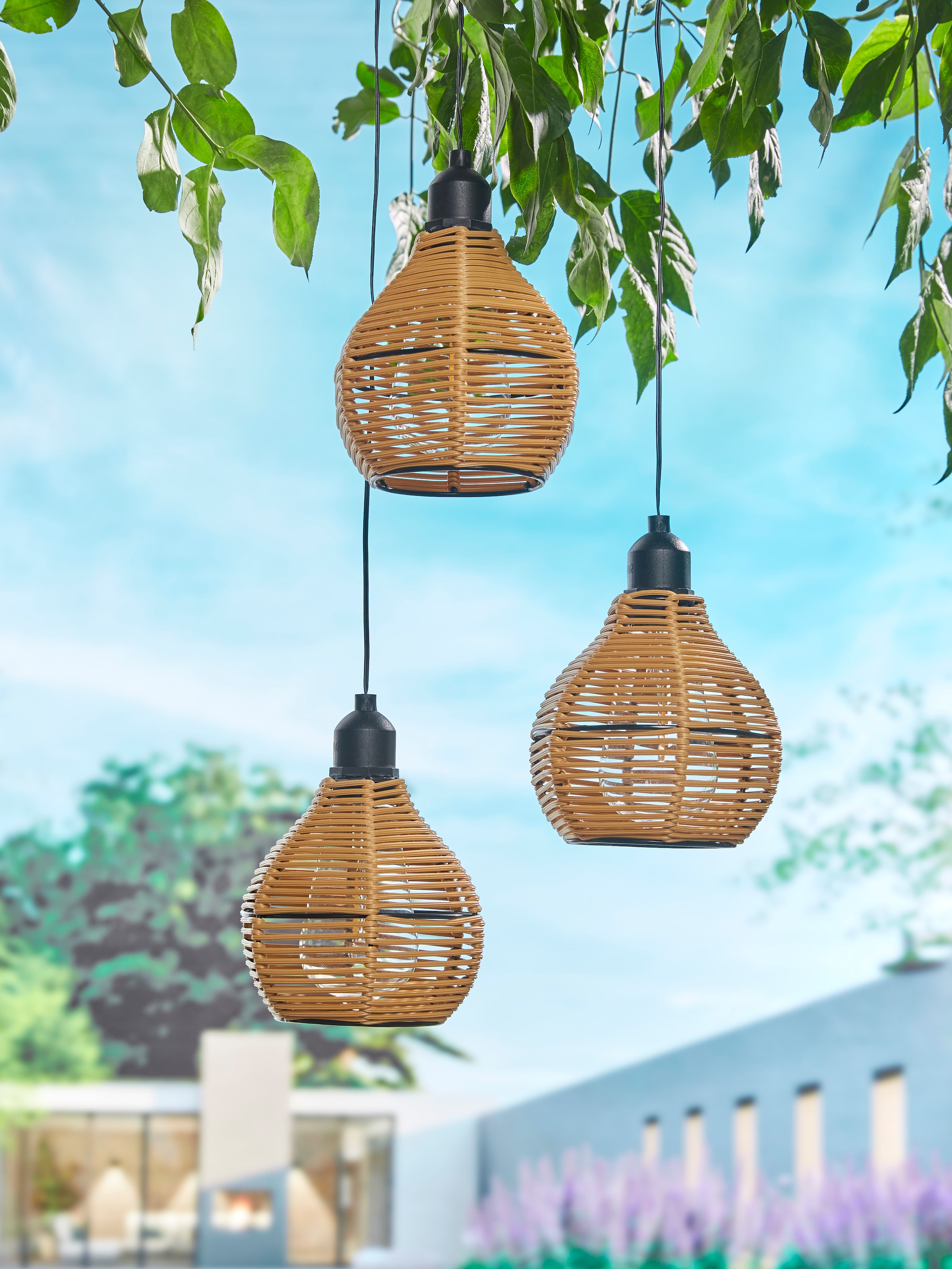 LUXFORM Hängeleuchte »Luxform Hanging Lamp Rattan« LED-Modul 1 Stk. Warmweiß LED-Hängeleuchte, batteriebetrieben, warmweiß