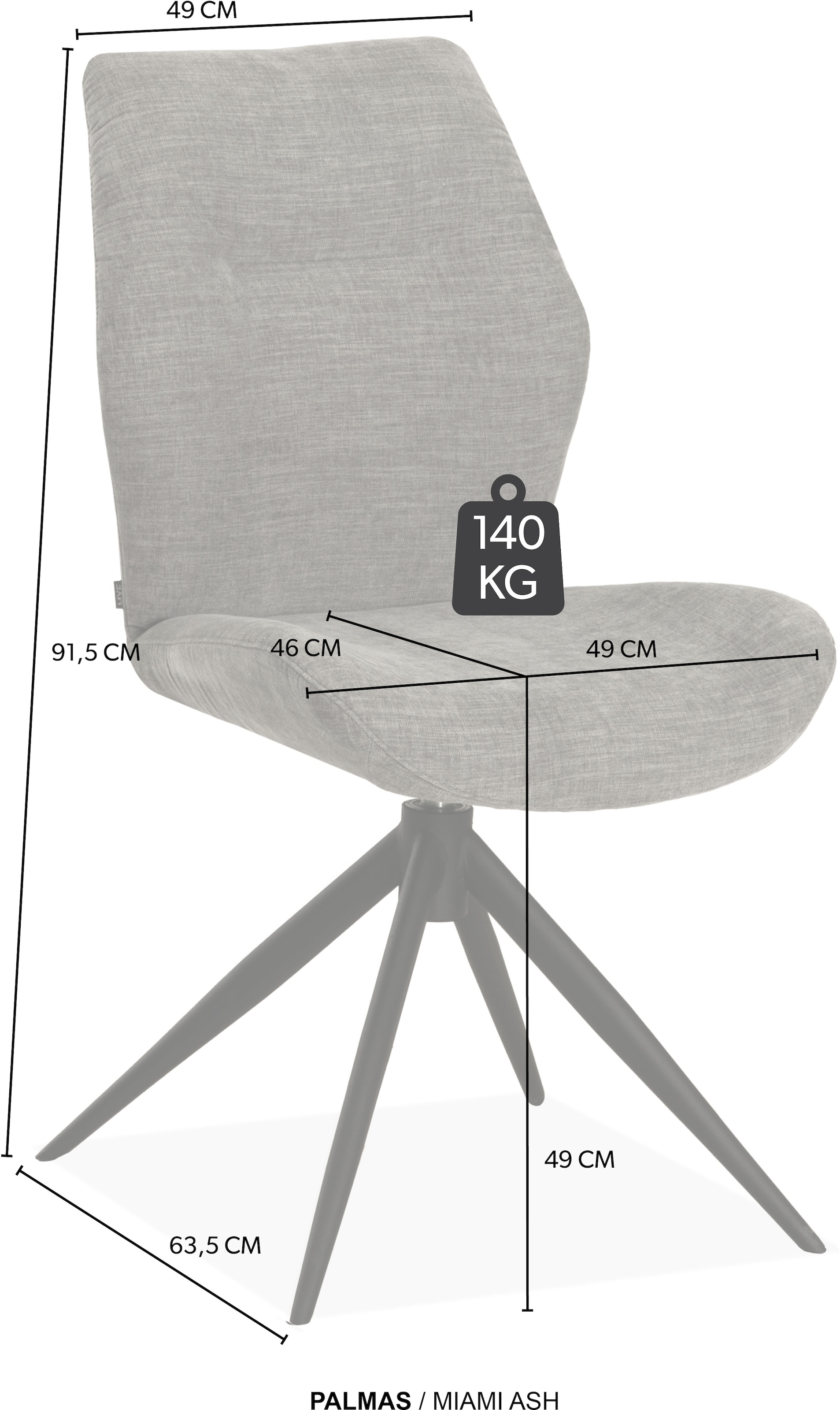 OMG Design Esszimmerstuhl »Palmas« (Set) 1 Stk.Drehstuhl mit auto-return, Moderner Bezug