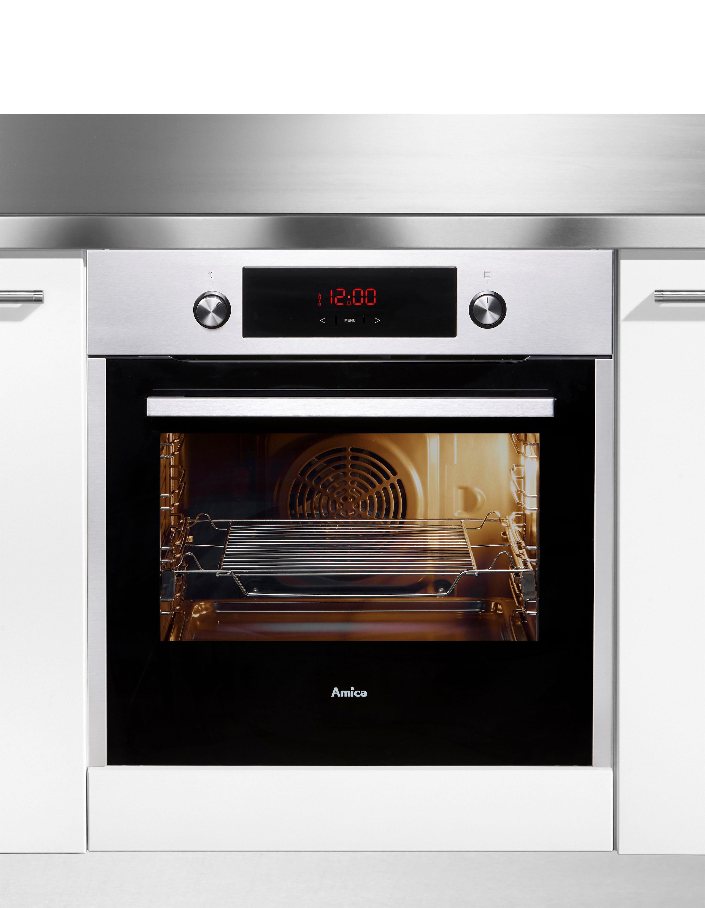Amica Einbaubackofen  »EB 944 100 E«, mit 1-fach-Teleskopauszug, Steam Clean, Ofen mit 11 Programmen und einstufig ausziehbaren Backblechschienen.
