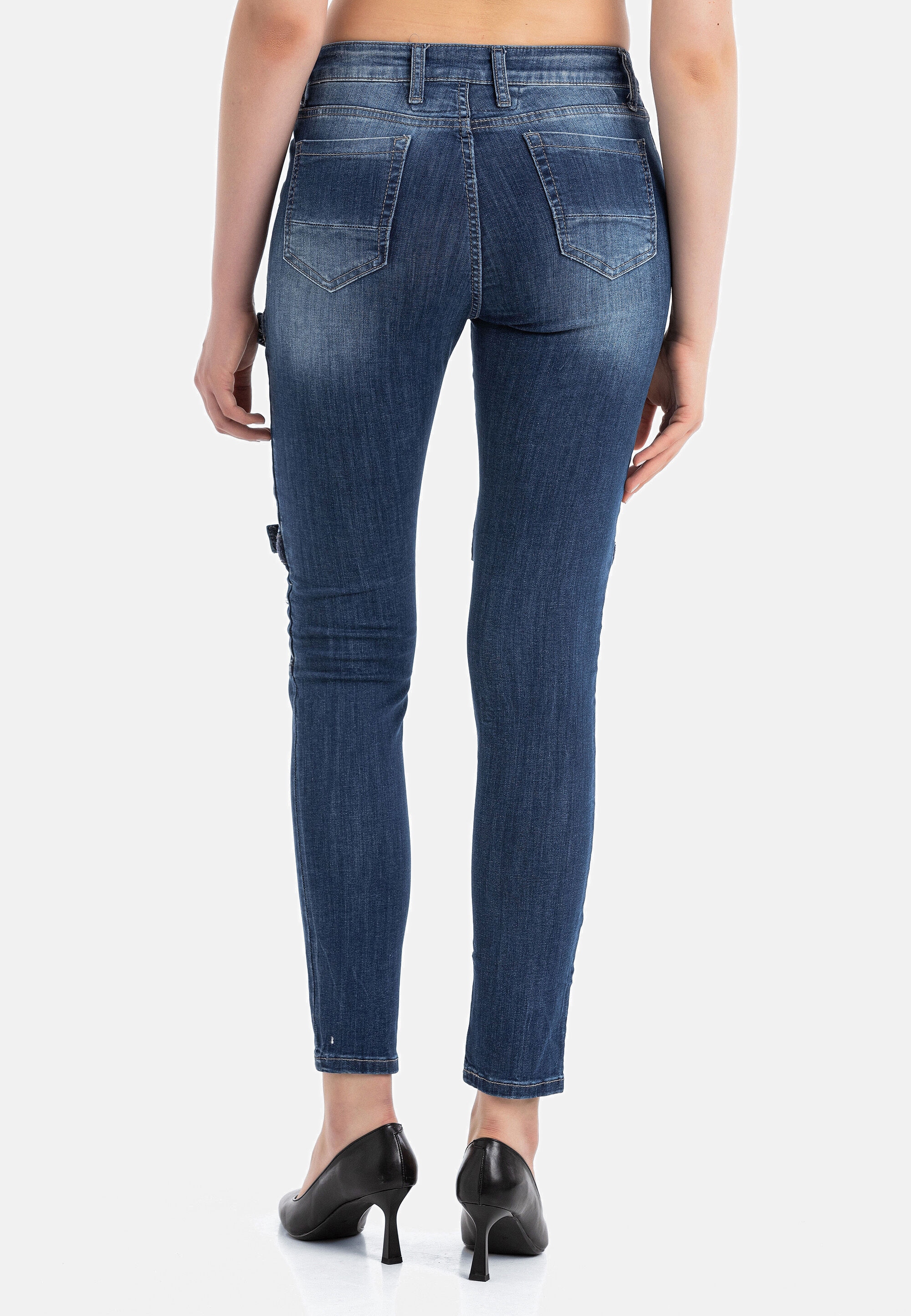Cipo & Baxx Slim-fit-Jeans »WD383« im coolen Biker-Look in Skinny Fit, WD383