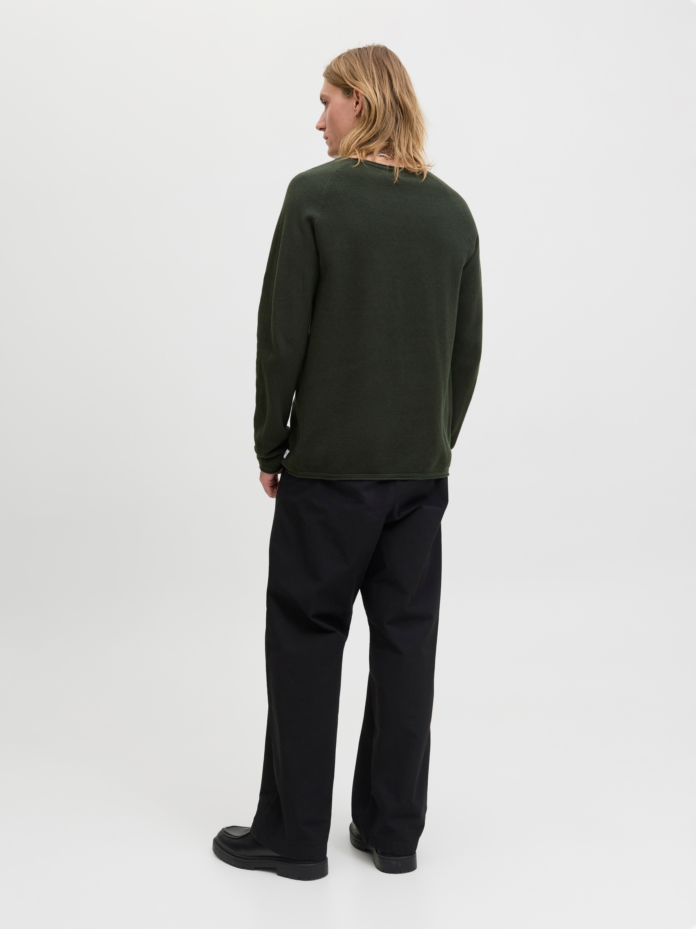 Jack & Jones Rundhalspullover »JJEHILL KNIT CREW NECK NOOS«, mit Strukturstrick