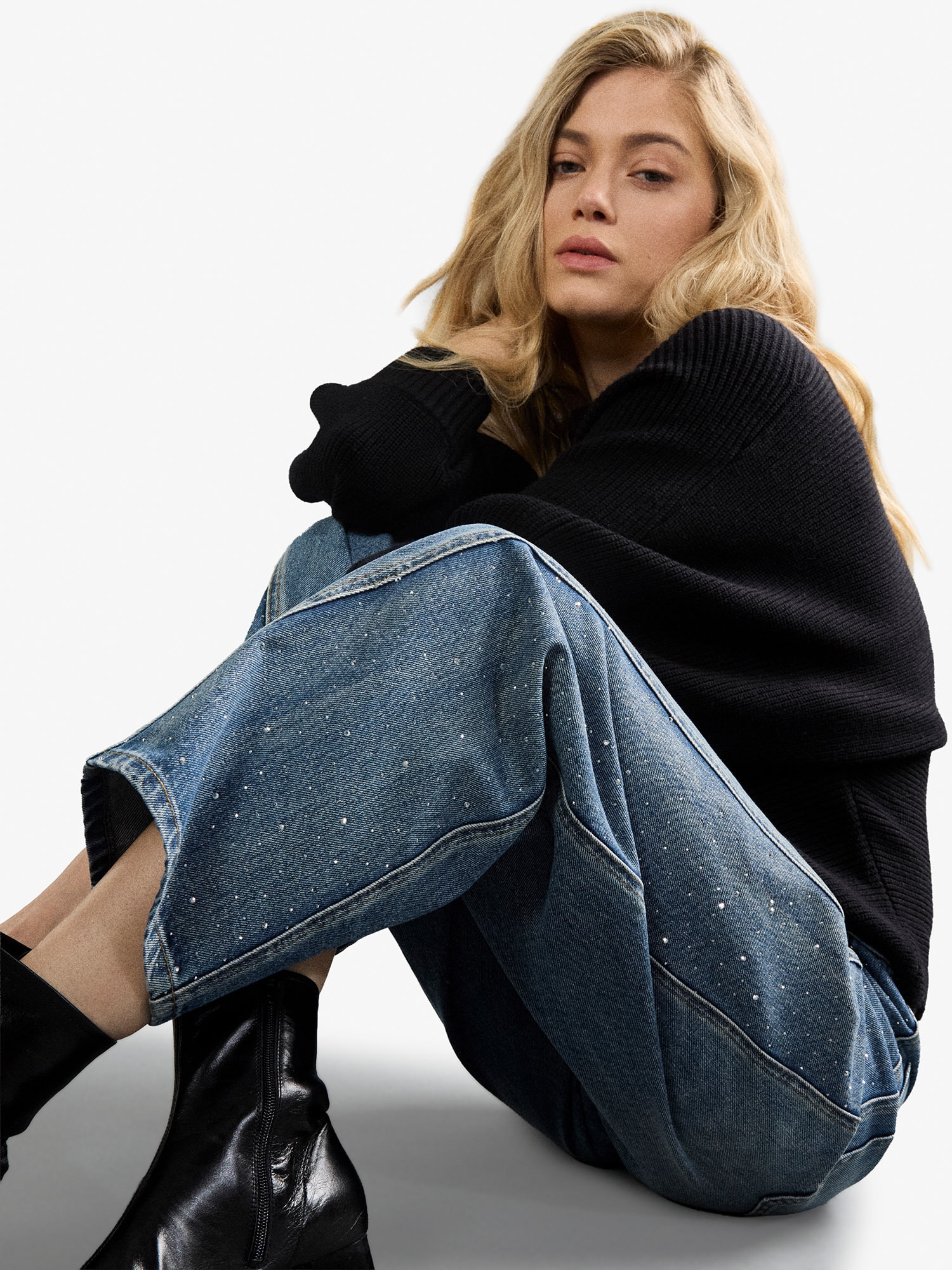 Apricot Weite Jeans »Ayla Jeans mit Strass-Einsätzen« im Barrel-Schnitt