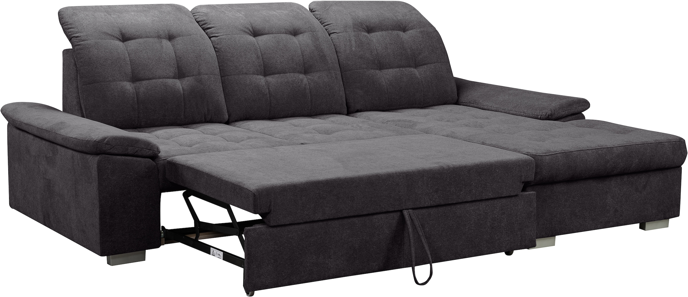 WERK2 Ecksofa Carmen, Sofa, Eckcouch mit Schlaffunktion, Bettkasten und Sitztiefenverstellung