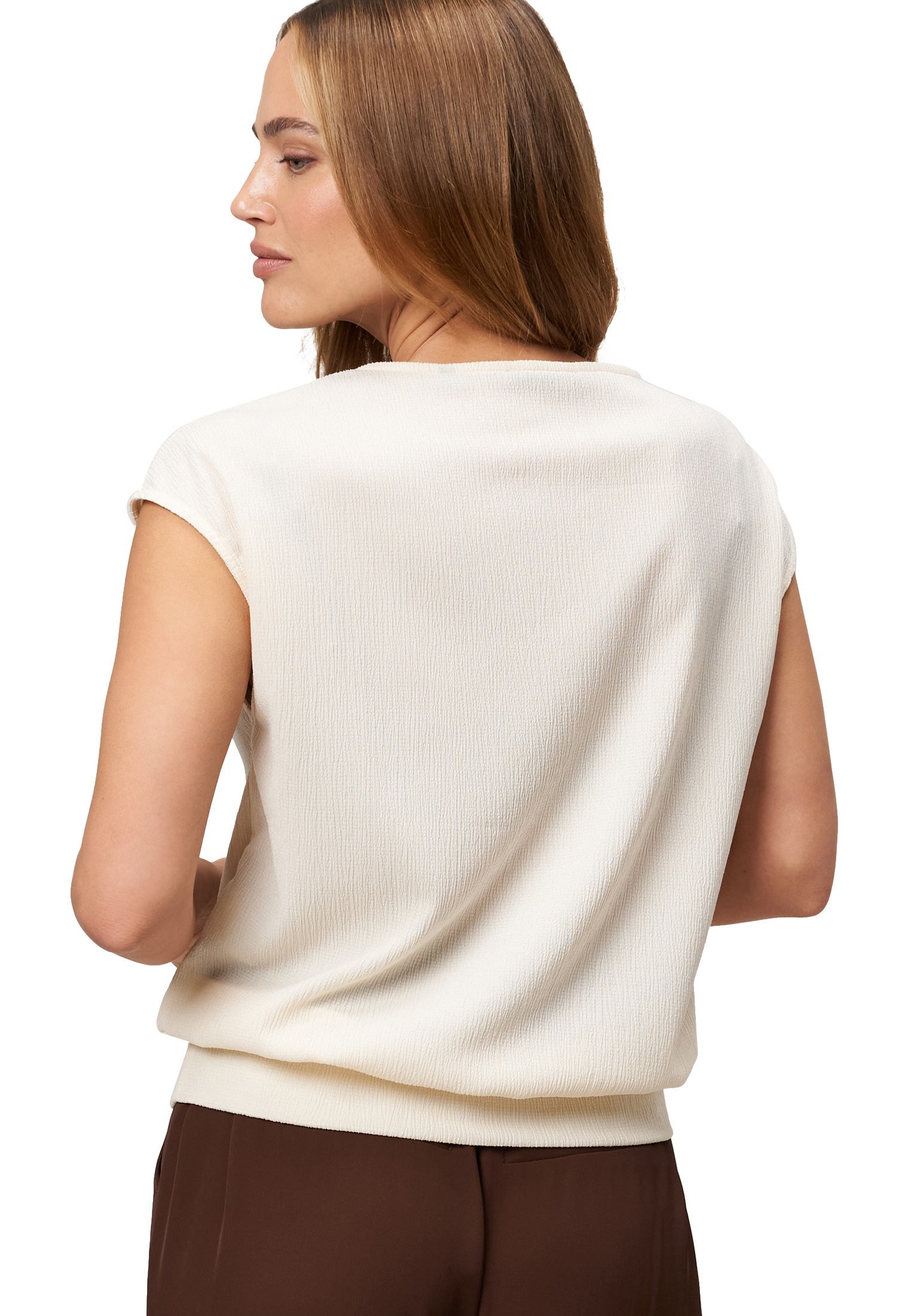 Zero Kurzarmshirt »Plissee-Shirt mit V-Ausschnitt«