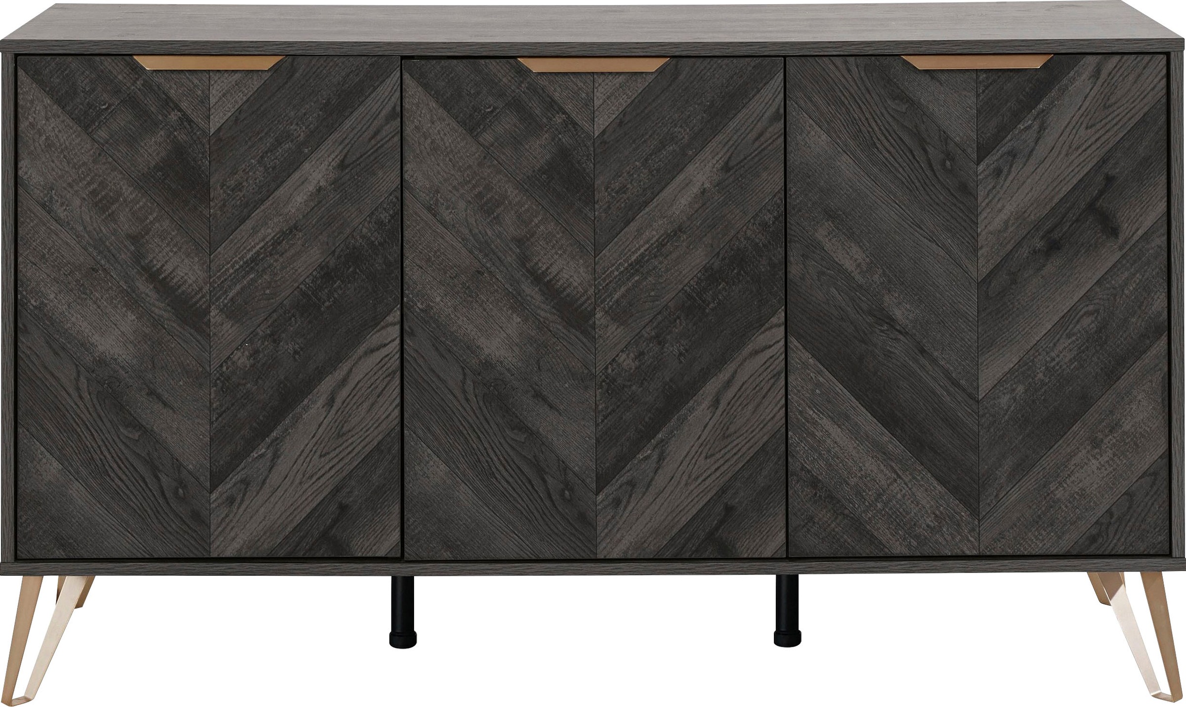 Leonique Sideboard »Nanterie«, aus einer edlen Holzoptik, exklusives Fischgrätenmuster, Breite 133 cm