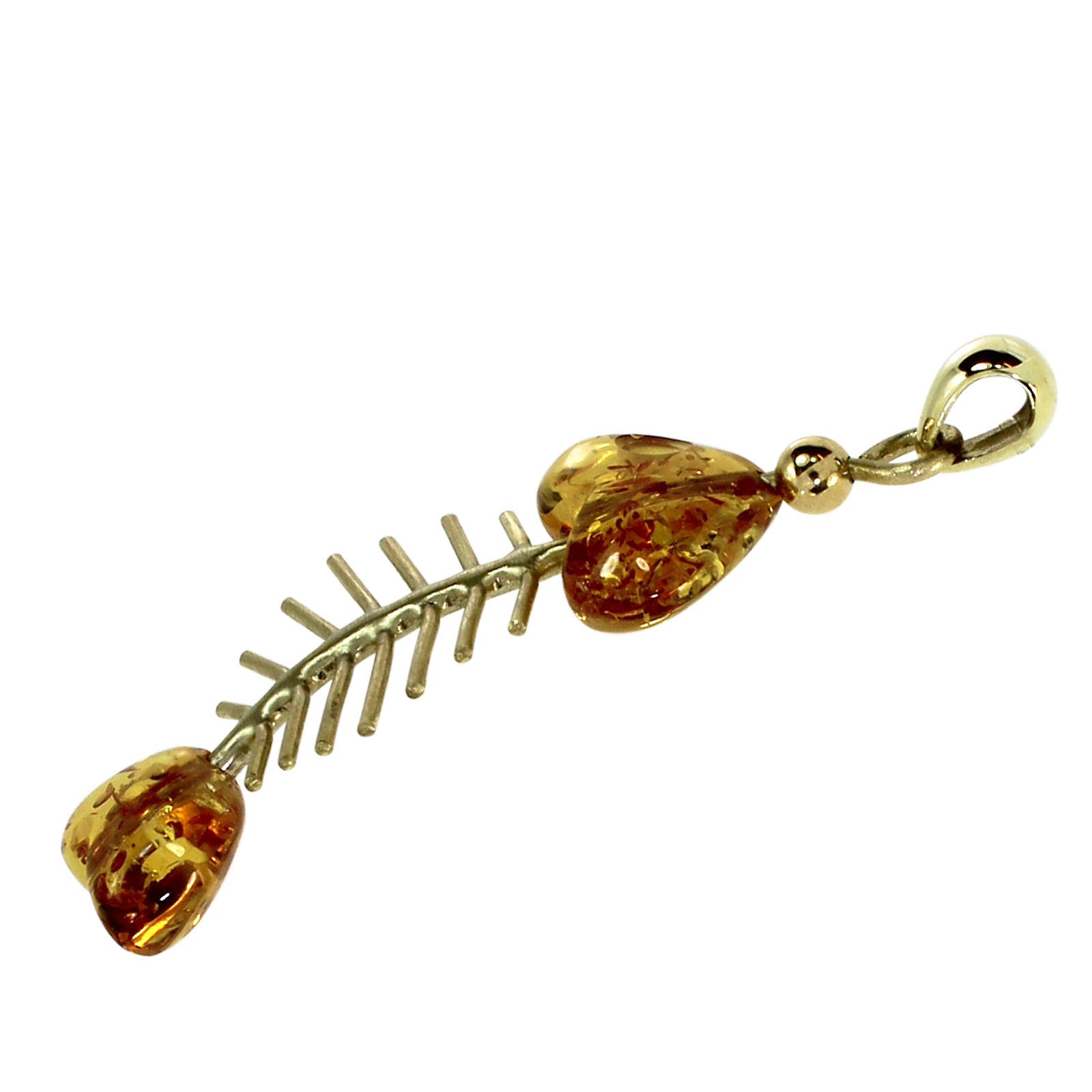 OSTSEE-SCHMUCK Kettenanhänger »- Fisch 45 mm - Gold 333/000 - Bernstein« ()