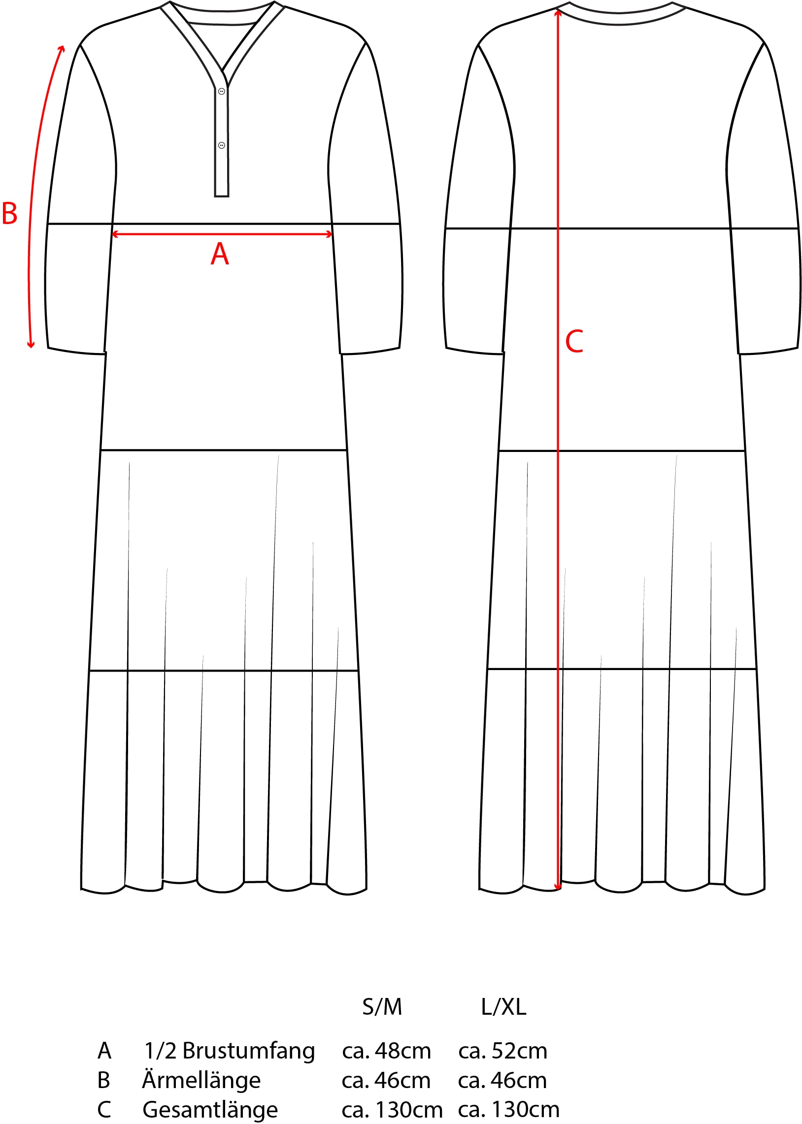 Zwillingsherz Maxikleid »"Positive Vibes"« mit Mustermix, Knopfleiste und 3/4 Arm