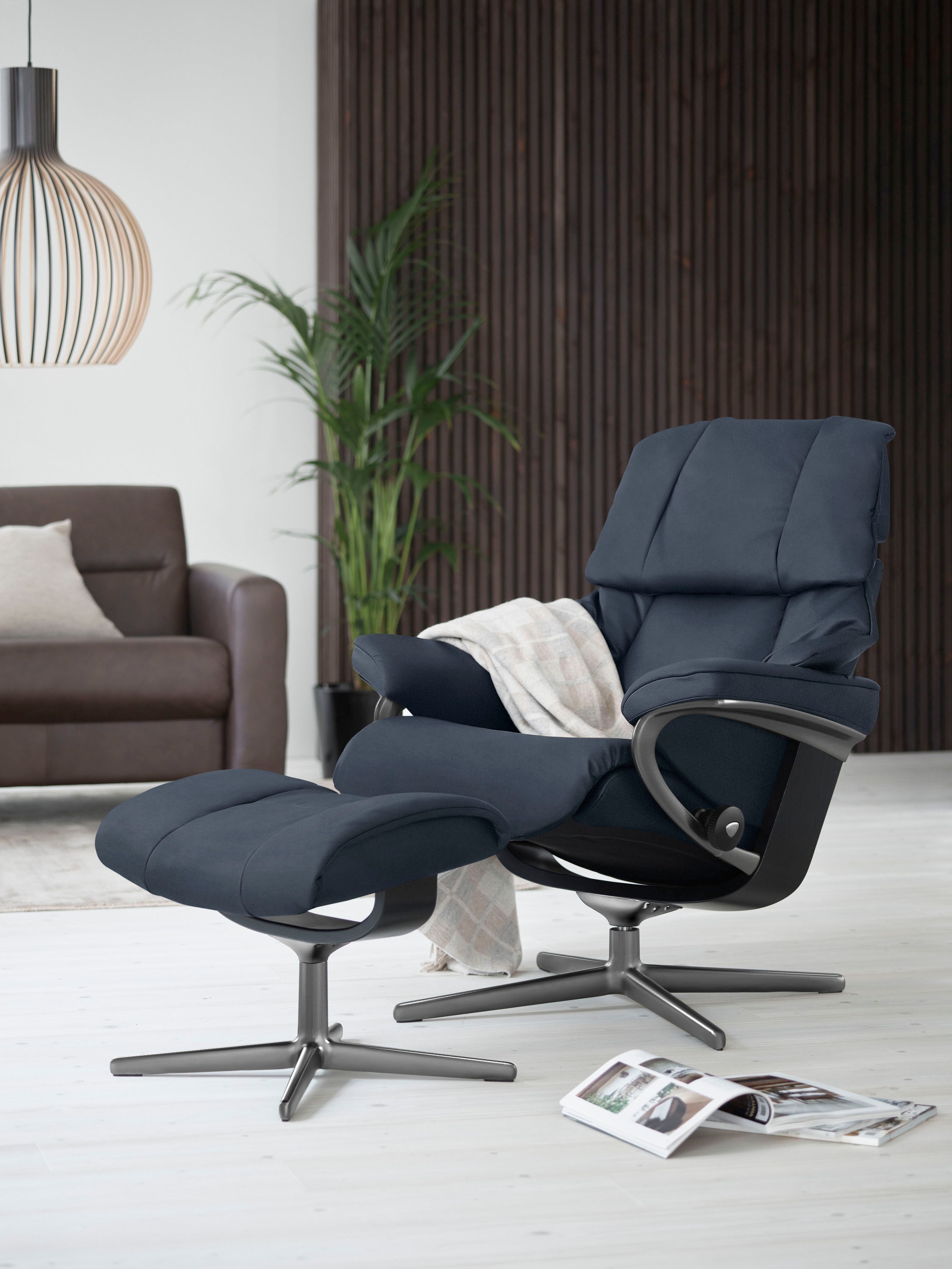 Stressless® Fußhocker »Reno« mit Cross Base, Größe S, M & L, Holzakzent Schwarz