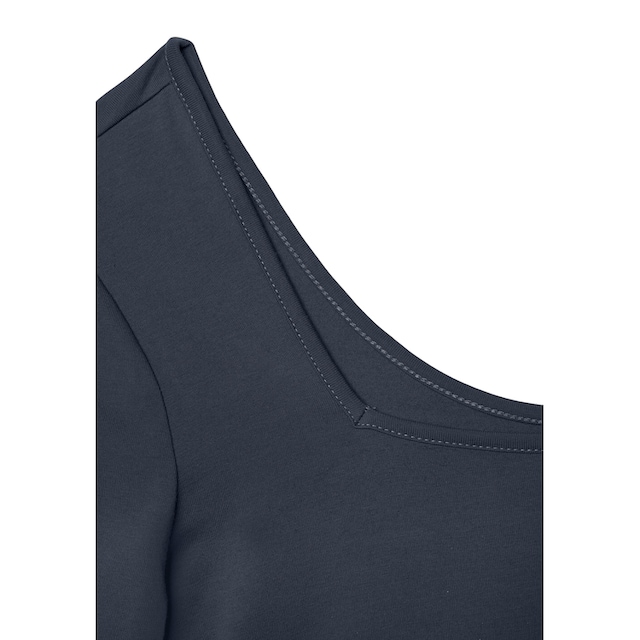 LASCANA Langarmshirt, mit modischem Karree-Ausschnitt, Longsleeve aus  Baumwolle, Basic bei ♕