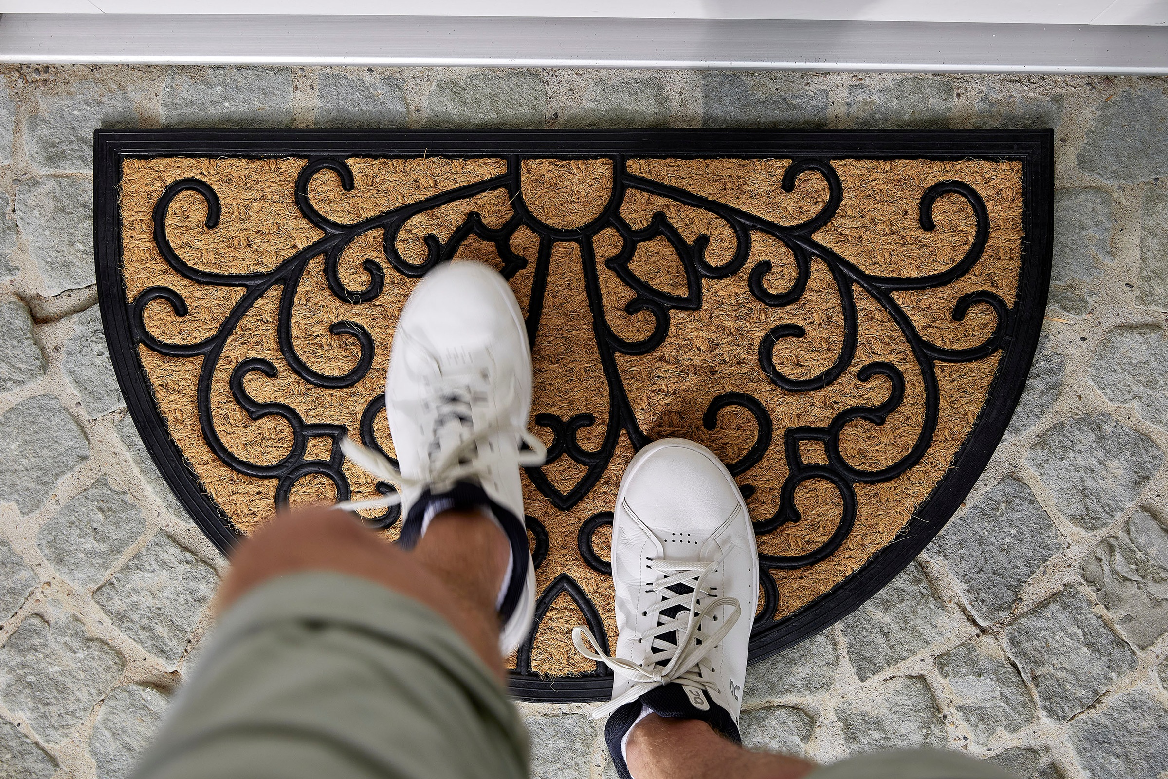 ASTRA Fußmatte »Coco Deluxe Light« halbrund 8 mm Höhe Türmatte, Kokos, rutschfest, schmutzabweisend, In und Outdoor