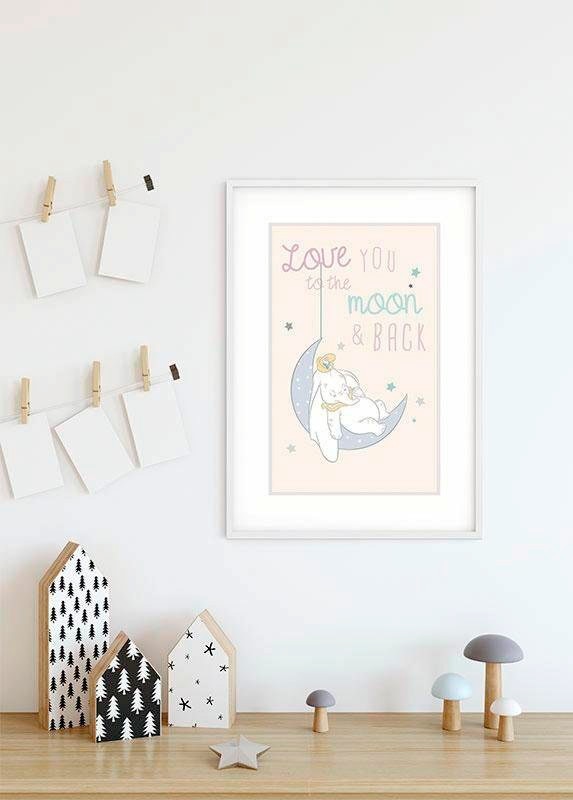 Komar Bild »Dumbo Moon«, Disney, (1 St.), Wandbild zur Dekoration im Kinderzimmer - ohne Rahmen
