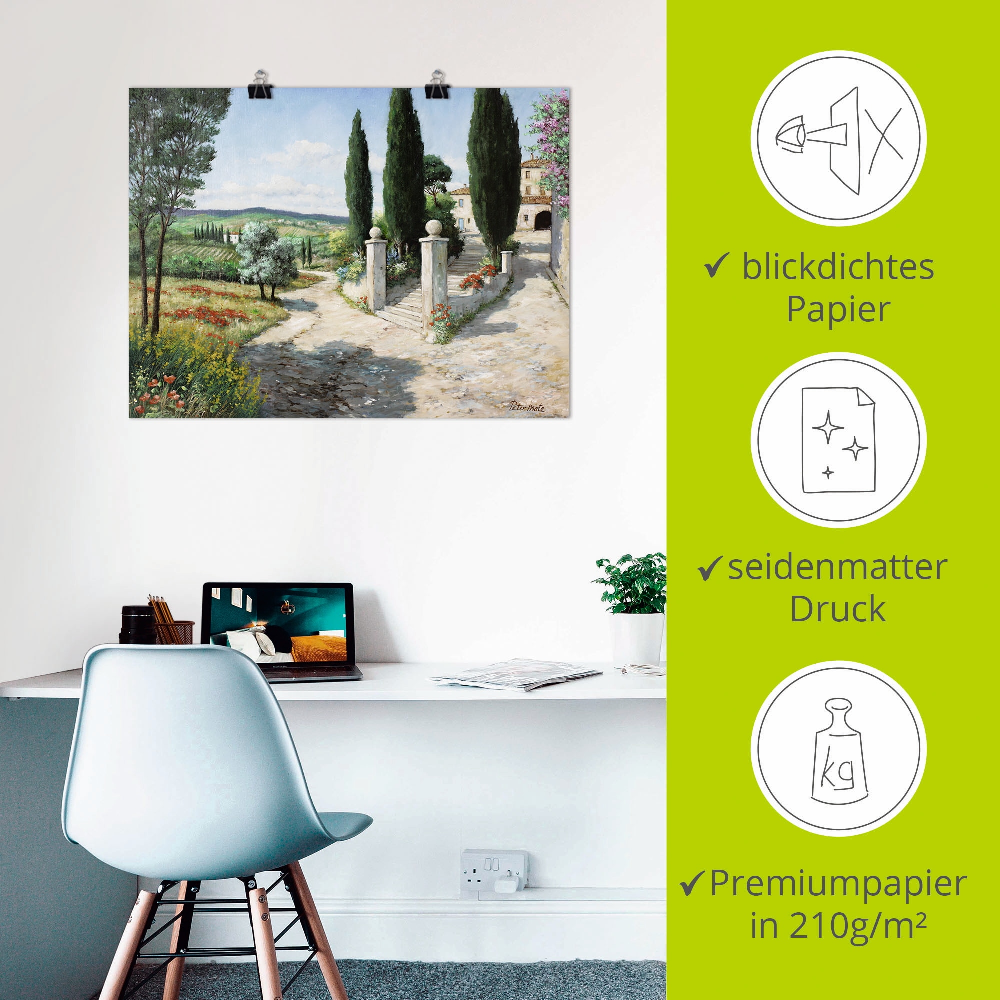 Artland Wandbild »Wohnung in der Toskana« Europa 1 Stk. tlg. als Leinwandbild, Poster in verschied. Größen