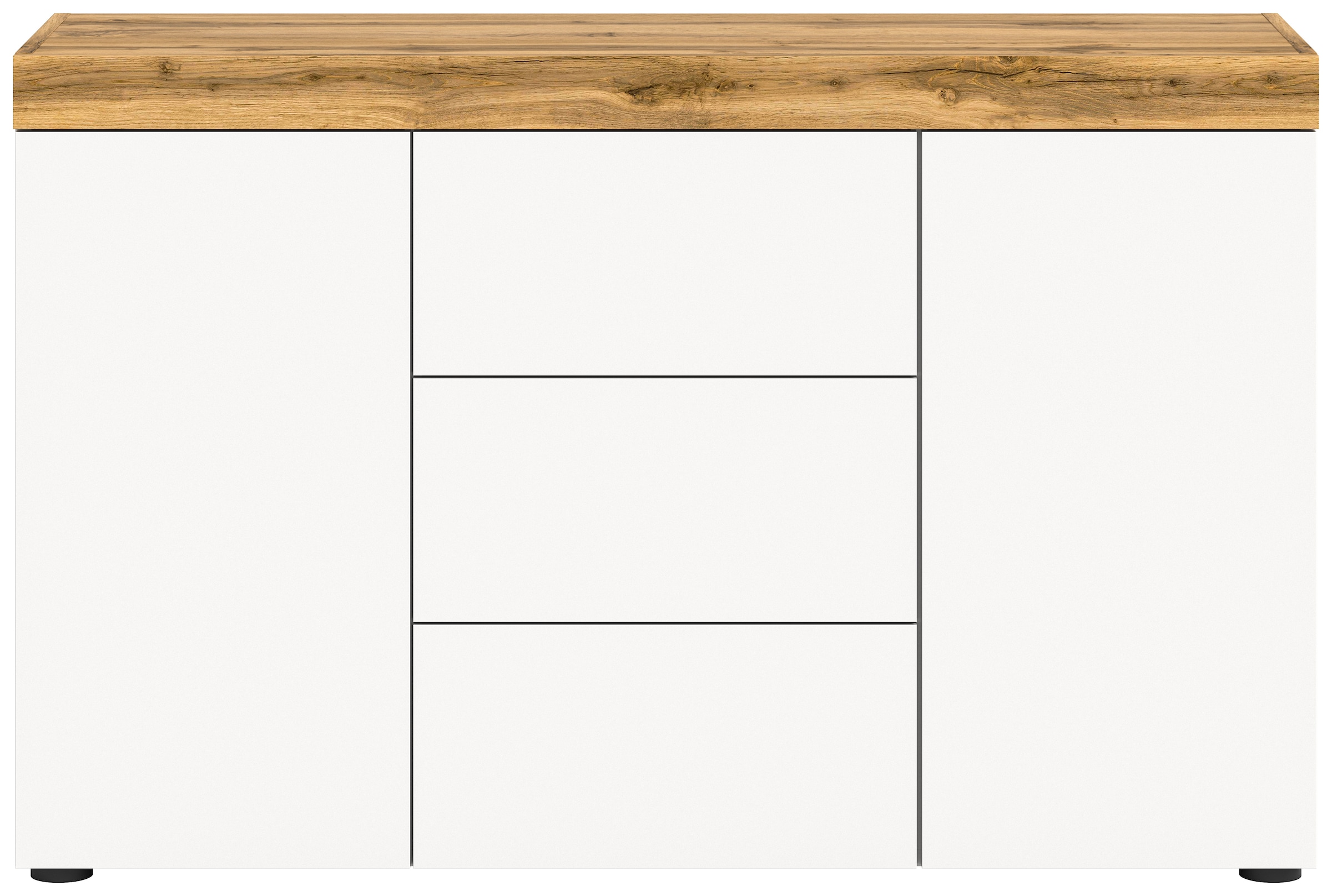 INOSIGN Sideboard »Mambo, Breite 125cm, in Weiß/Wotan Eiche Melamin«, Wohnzimmer, Wohnzimmermöbel, Kommode, Schrank, Sideboard