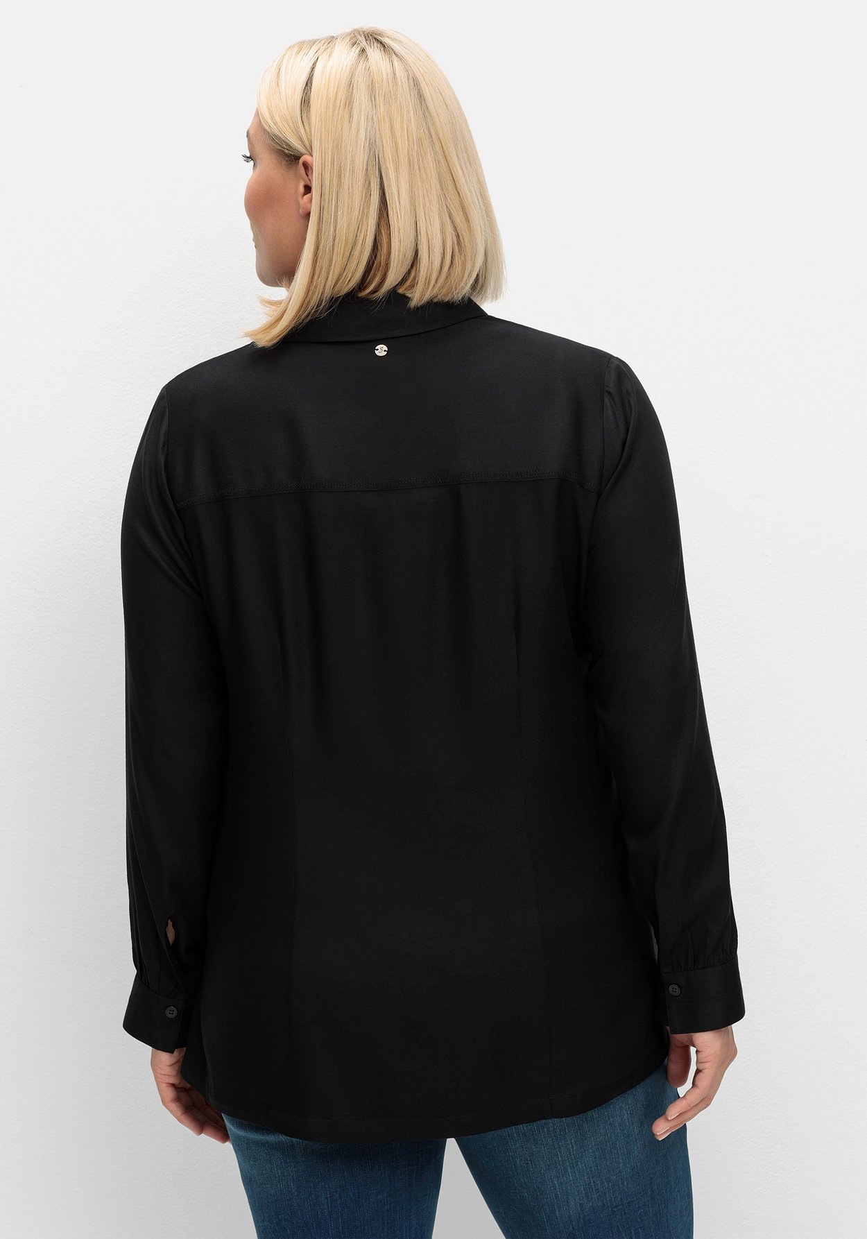 Sheego Hemdbluse »Bluse aus weich fließendem Viskose-Twill«