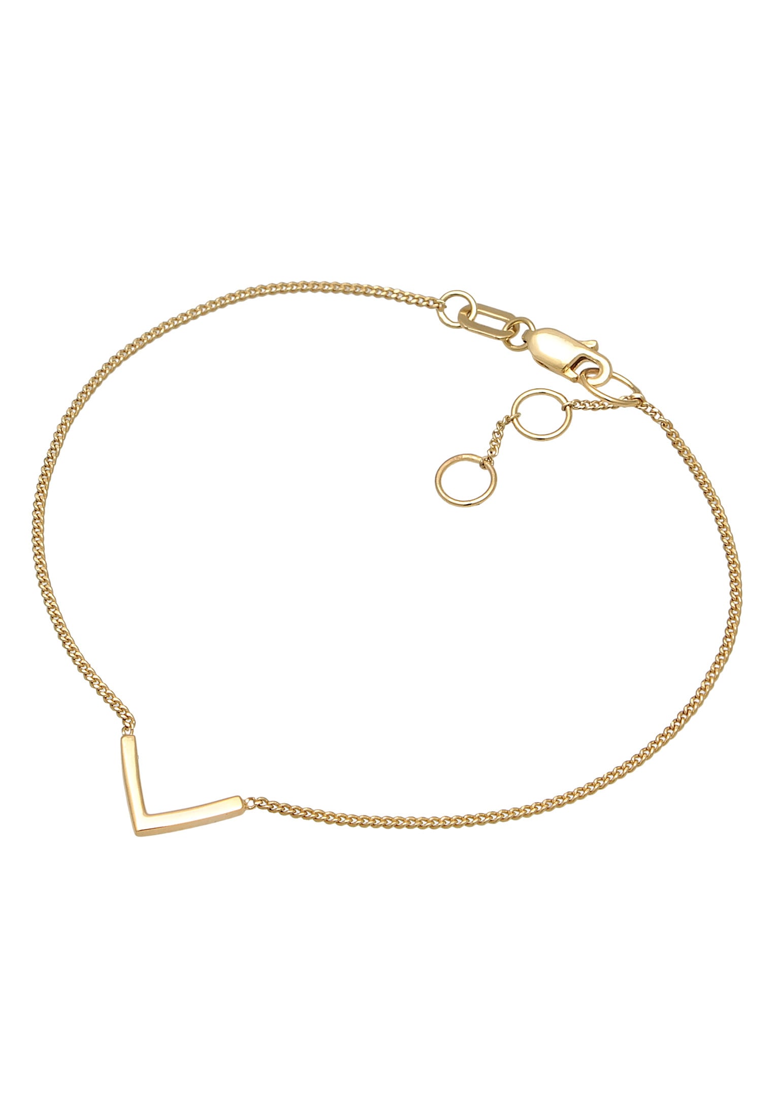 Elli Premium Armkette »Armband V-Anhänger Geo Minimal 375 Gelbgold«
