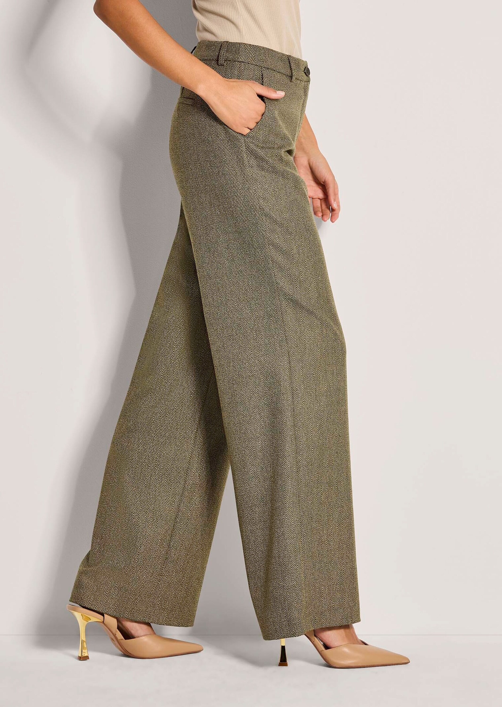MADELEINE Stoffhose »Hose Palazzohose im Fischgratdesign«