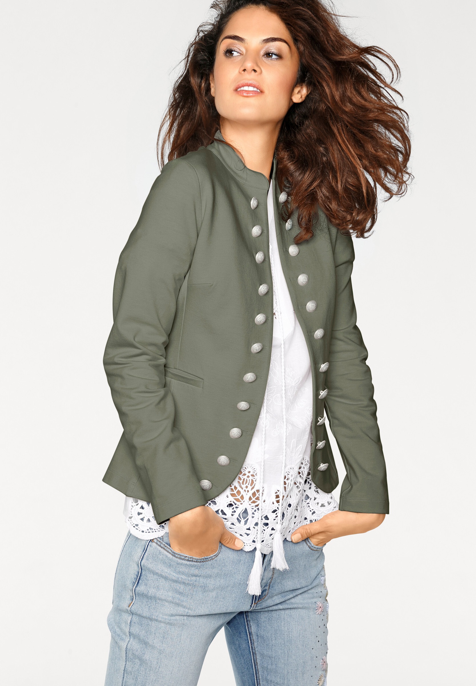heine Blusenblazer »Jersey-Blazer Jerseyblazer im Military-Look«