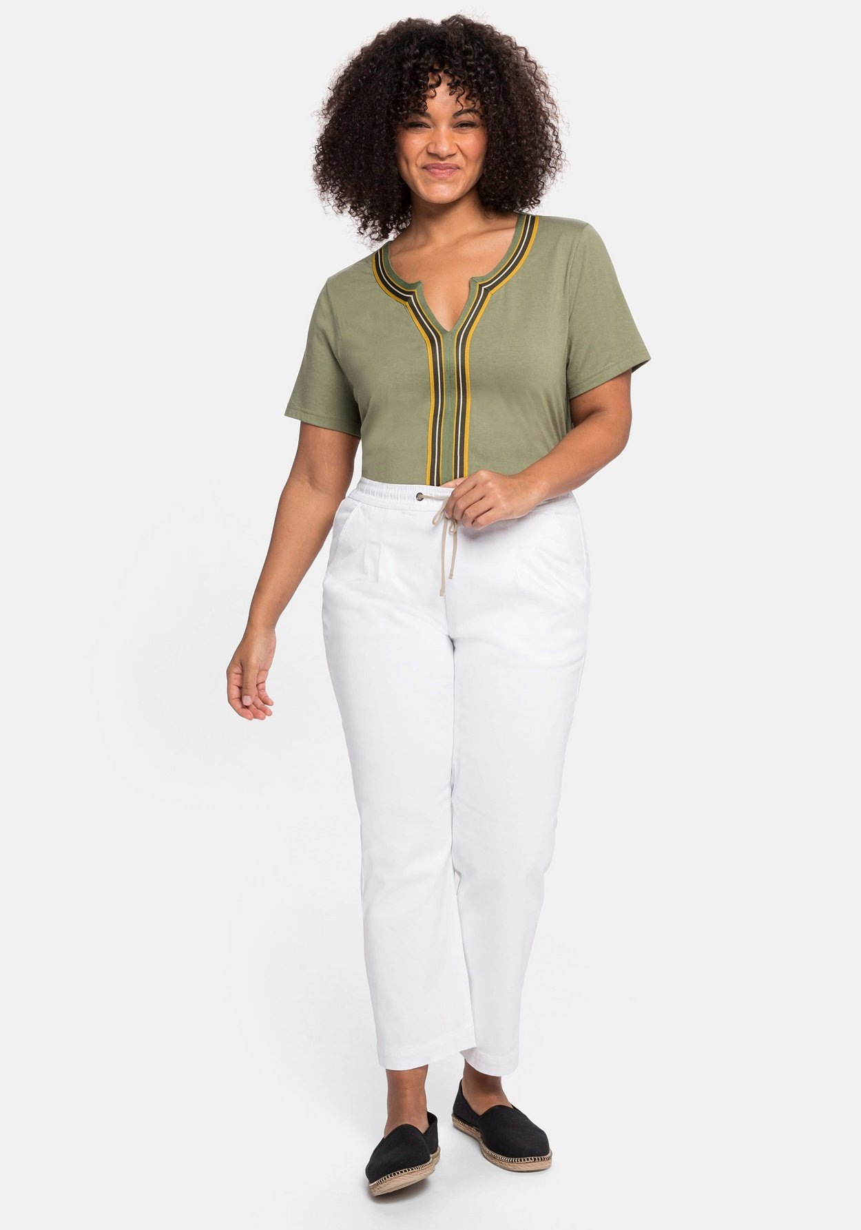 Sheego Stretch-Jeans »Joggpants mit dehnbarem Bund und Bindeband«