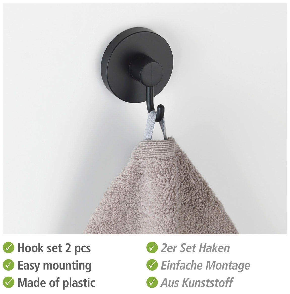 WENKO Wandhaken »Vacuum-Loc®«, Befestigen ohne Bohren