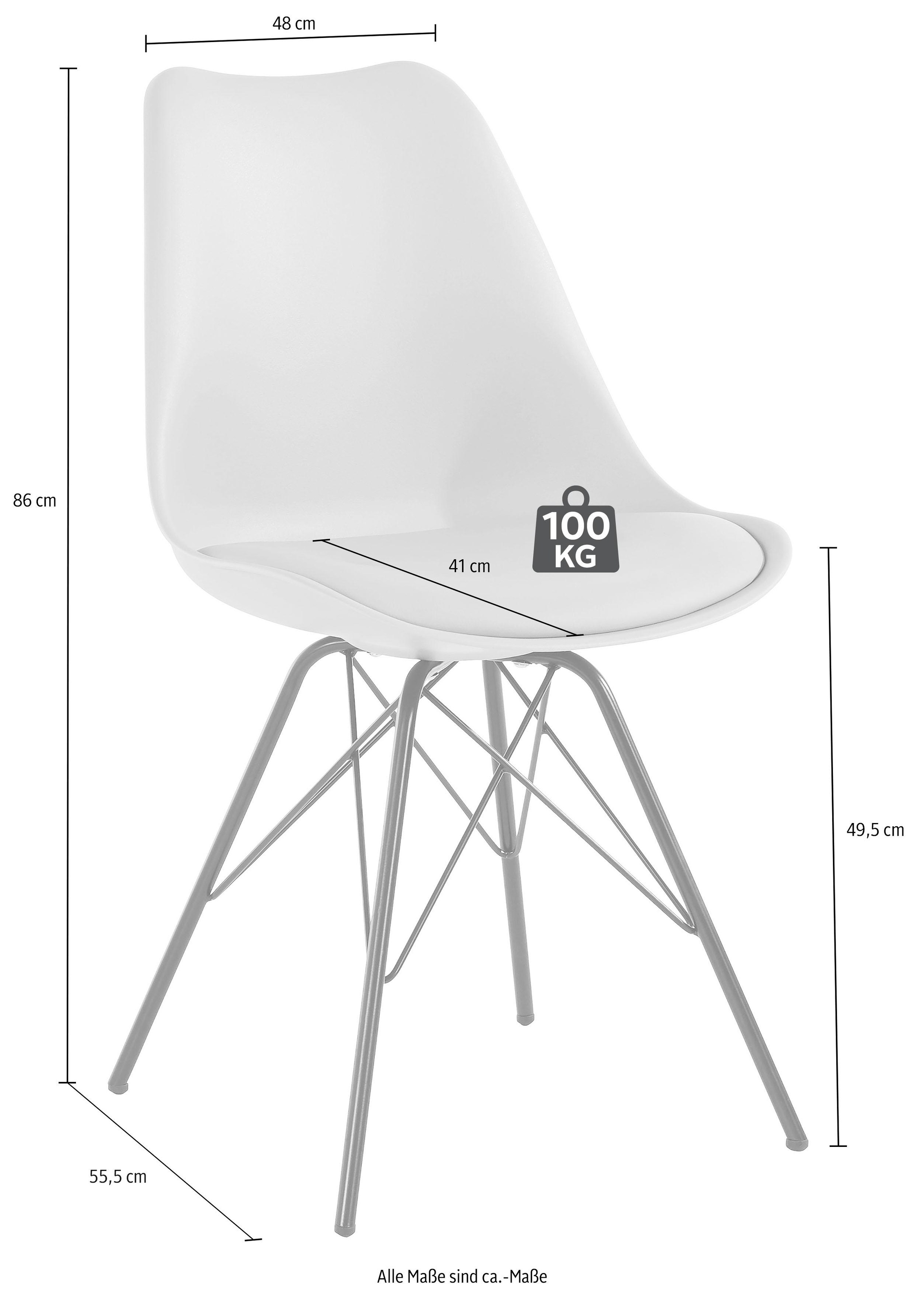 Homexperts 4-Fußstuhl »Ursel 01«, (Set), 2 St., Kunstleder, Sitzschale mit  Sitzkissen in Kunstleder auf Rechnung kaufen