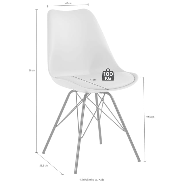 01«, kaufen Sitzschale 4-Fußstuhl Kunstleder, auf (Set), mit Sitzkissen Homexperts St., 2 Rechnung in »Ursel Kunstleder