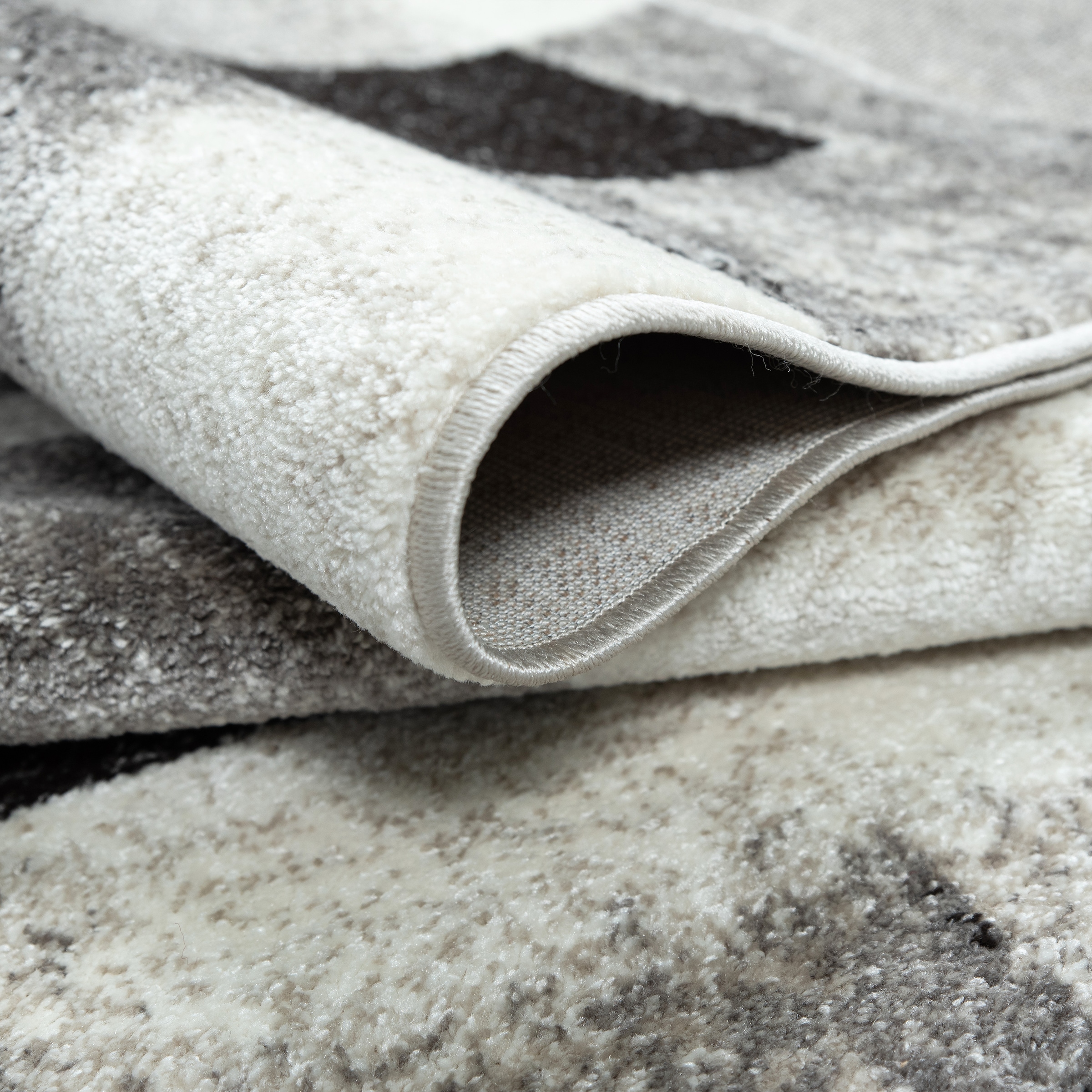 OTTO home Teppich »Corine« rechteckig 9 mm Höhe mit besonders weichem Flor, Kurzflor, modernes Karo-Design,