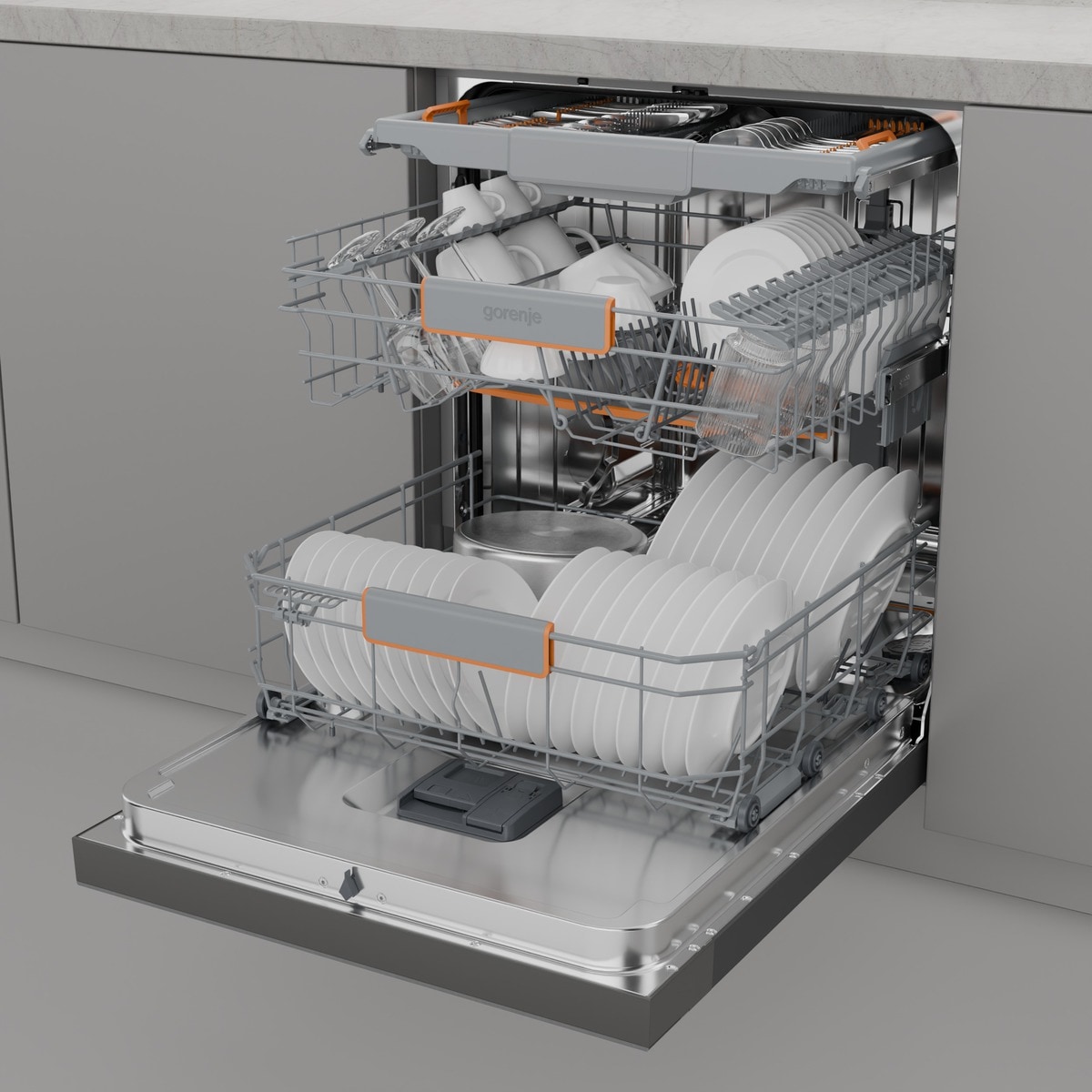 GORENJE Unterbaugeschirrspüler »GU663B95X« 9,4 l 16 tlg. Maßgedecke 16 Maßgedecke, auto. Türöffnung, Besteckschublade