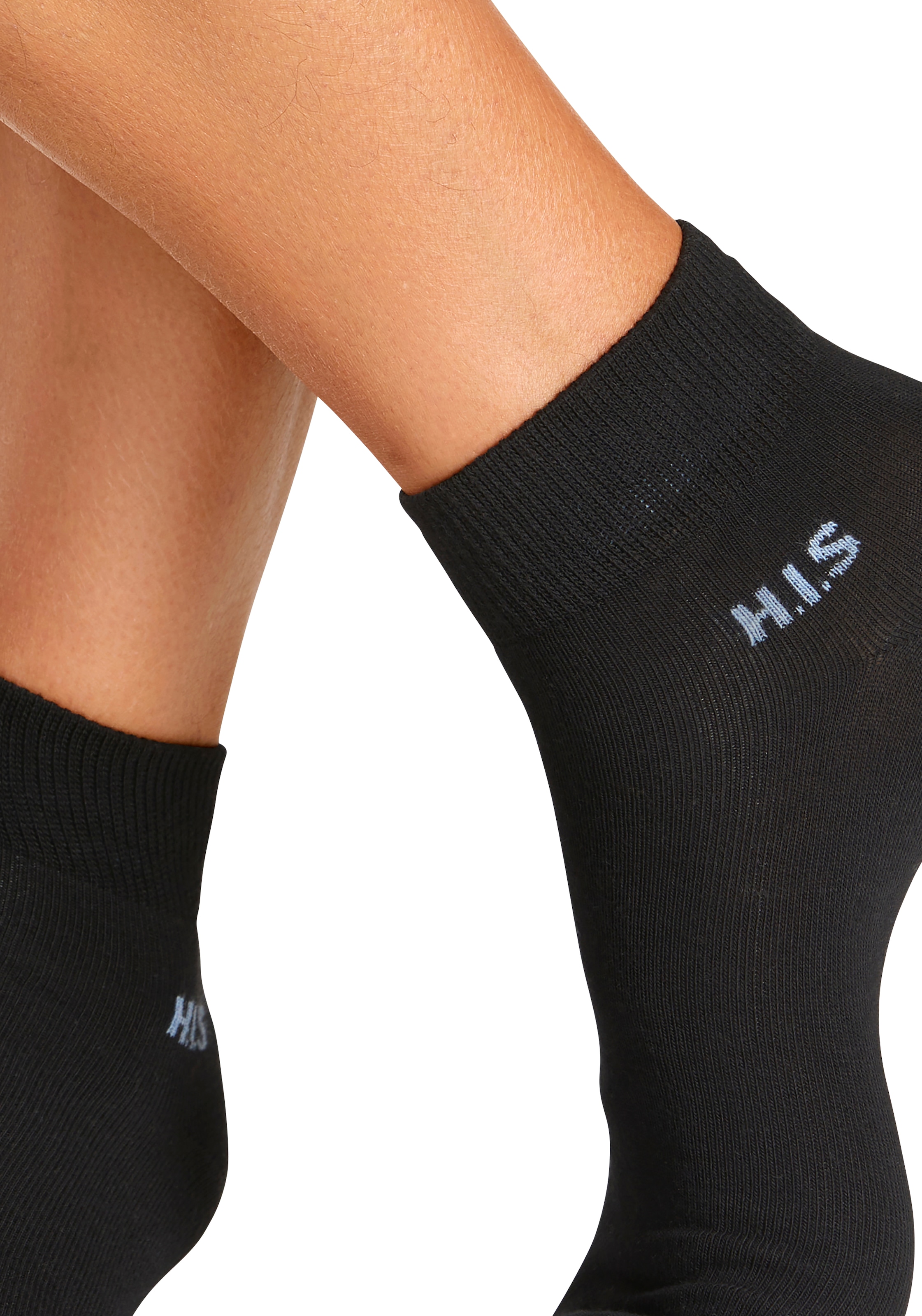 H.I.S Kurzsocken, (Packung, 10 Paar), mit farbigem Innenbund