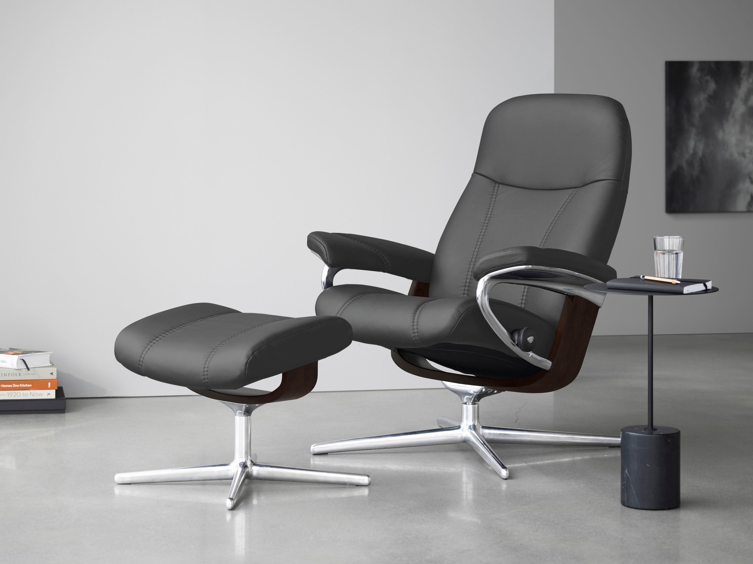 Stressless® Fußhocker »Consul« mit Cross Base, Größe S, M & L, Holzakzent Braun