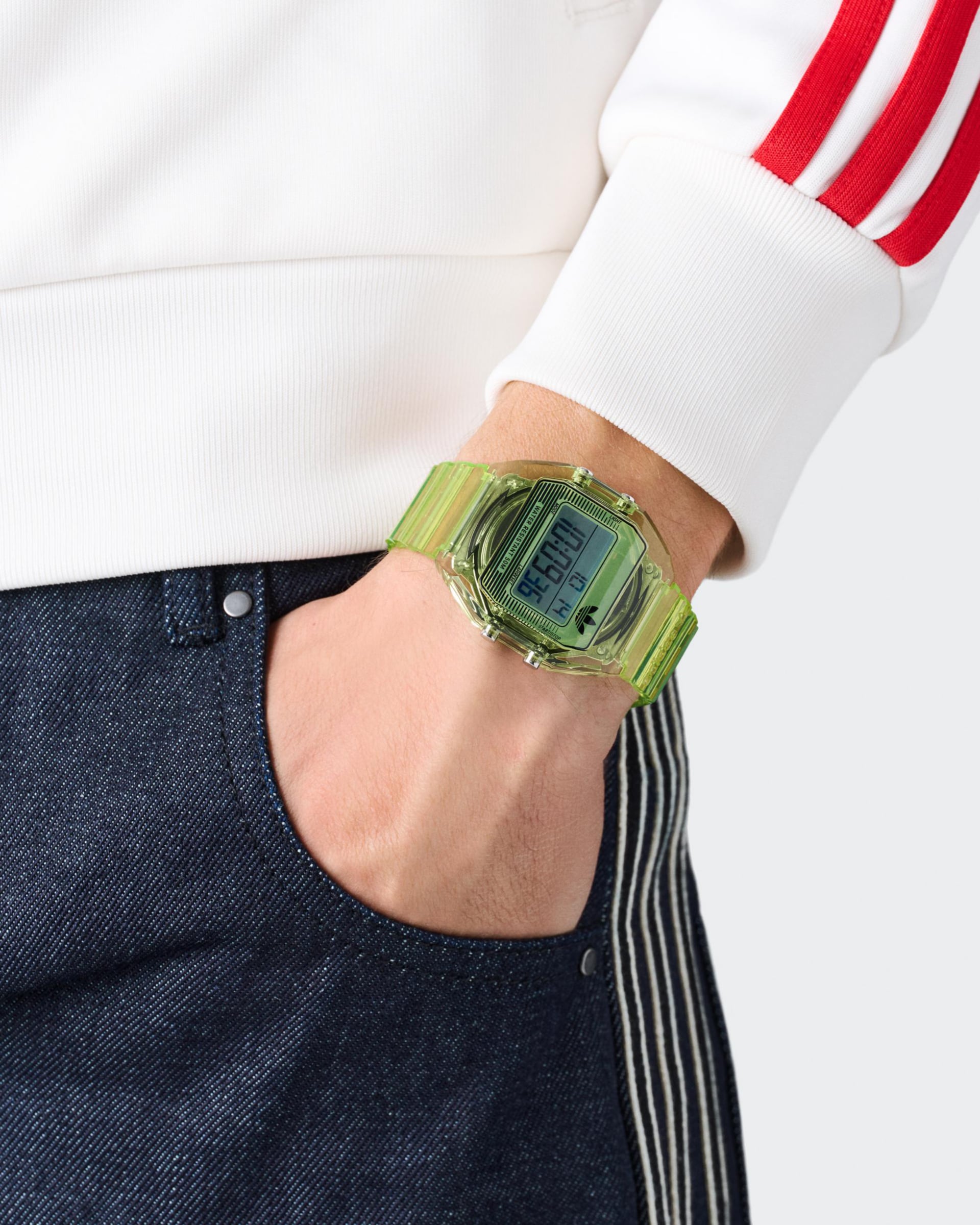 adidas Originals Digitaluhr »DIGITAL TWO CRYSTAL« Quarzuhr, Armbanduhr, Herrenuhr, Damenuhr, Resinarmband