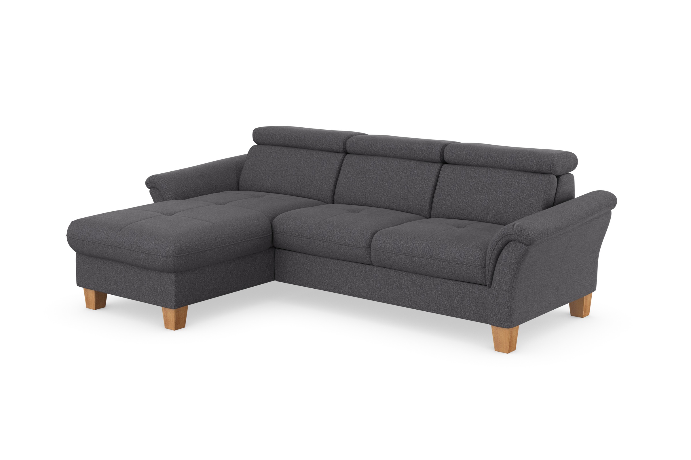 Home affaire Ecksofa »Lindgren L-Form«, wahlweise mit Bett mit klappbaren Rollen, Kasten und Kopfverstellung
