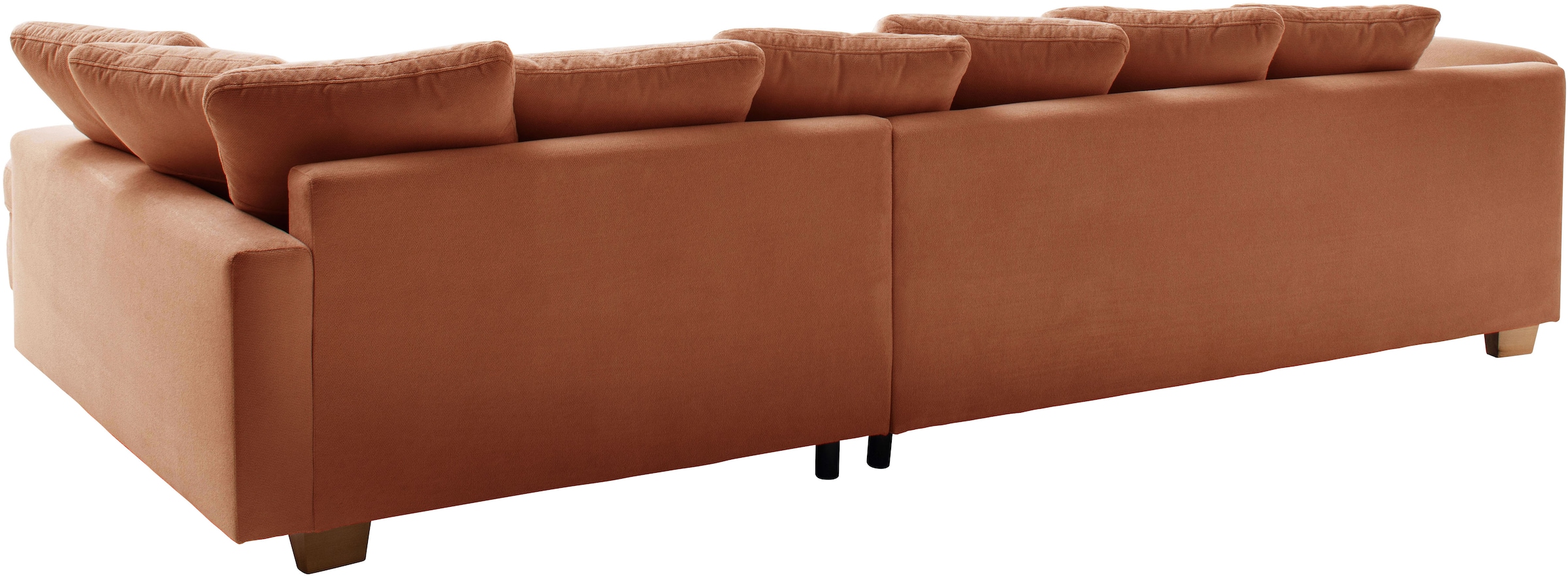 Mr. Couch Ecksofa »Bologna, L-Form, mit Holzfüßen«, wahlweise mit Kaltschaum