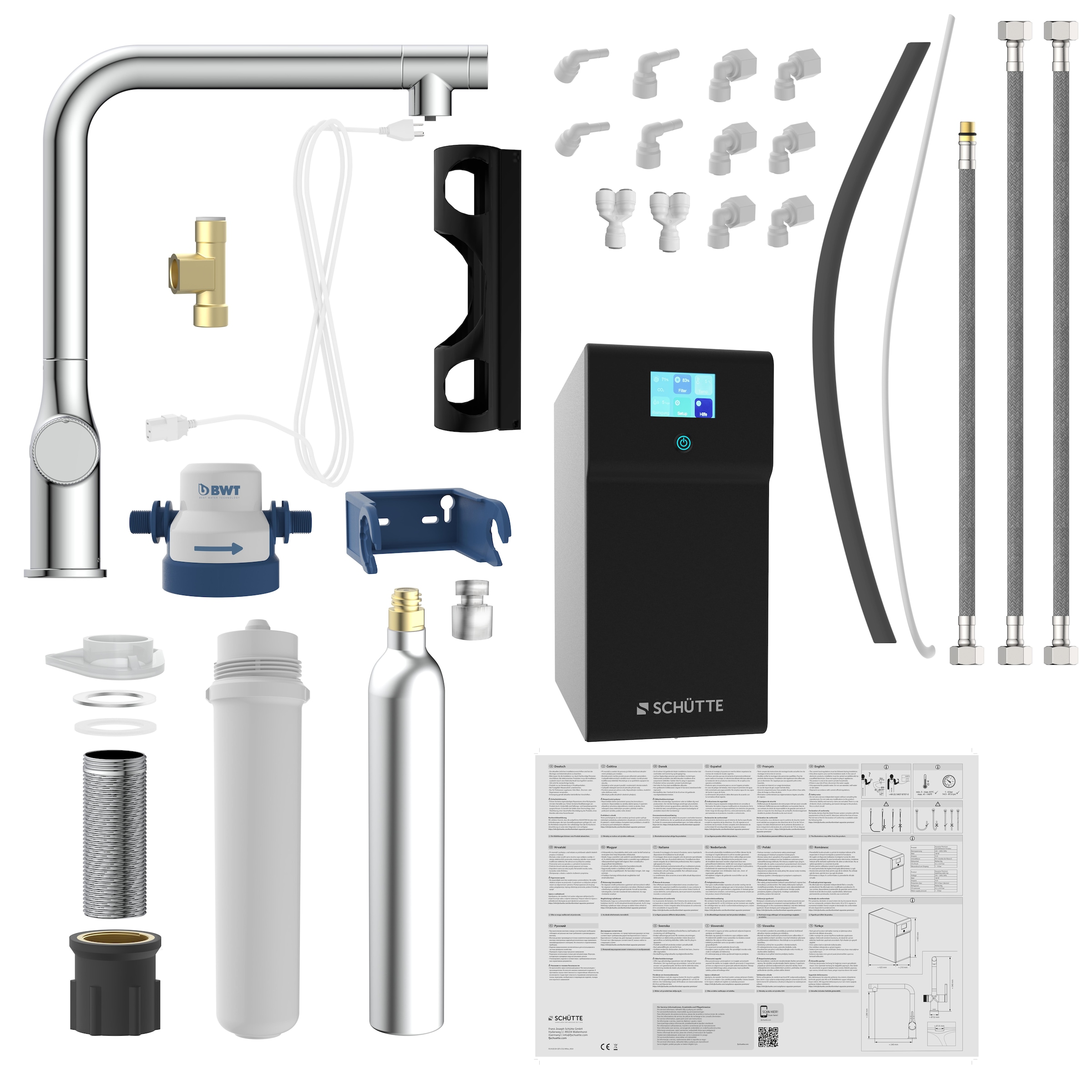 Schütte Küchenarmatur »"AQUADUCT" Sprudelwasser-Spültischarmatur« mit Kühlsystem, Filter, Filterkopf und handelsüblicher CO2-Kartusche