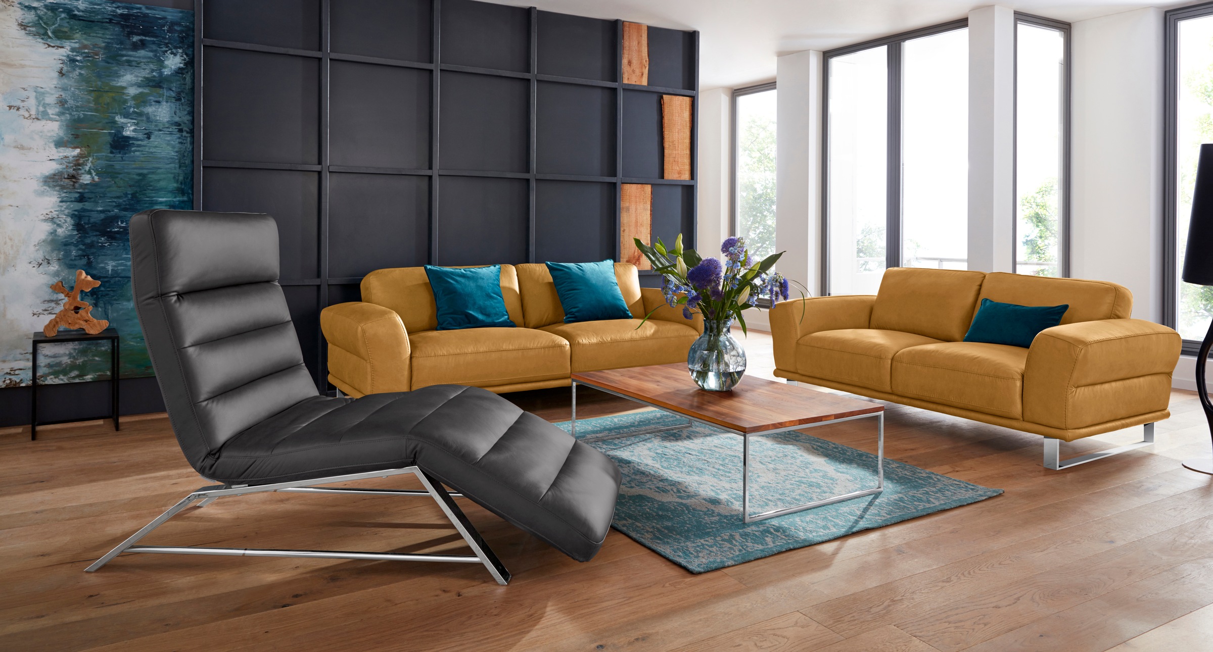 W.SCHILLIG 2-Sitzer »montanaa«, mit Metallkufen in Chrom glänzend, Breite 192 cm