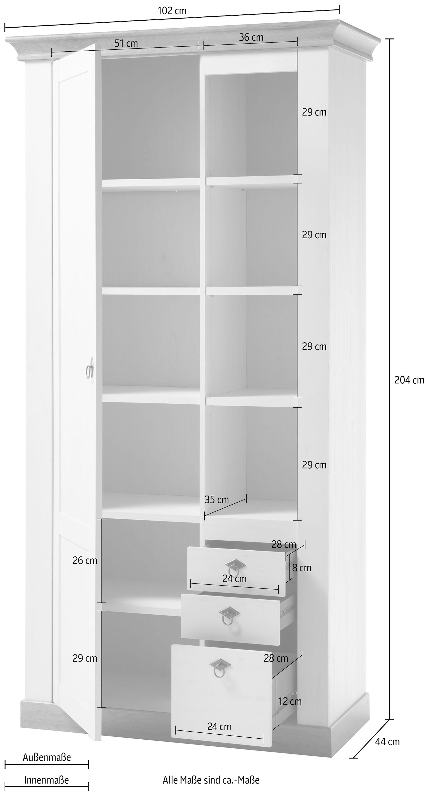 Home affaire Highboard 204 cm »Cremona«, Raten kaufen auf Höhe