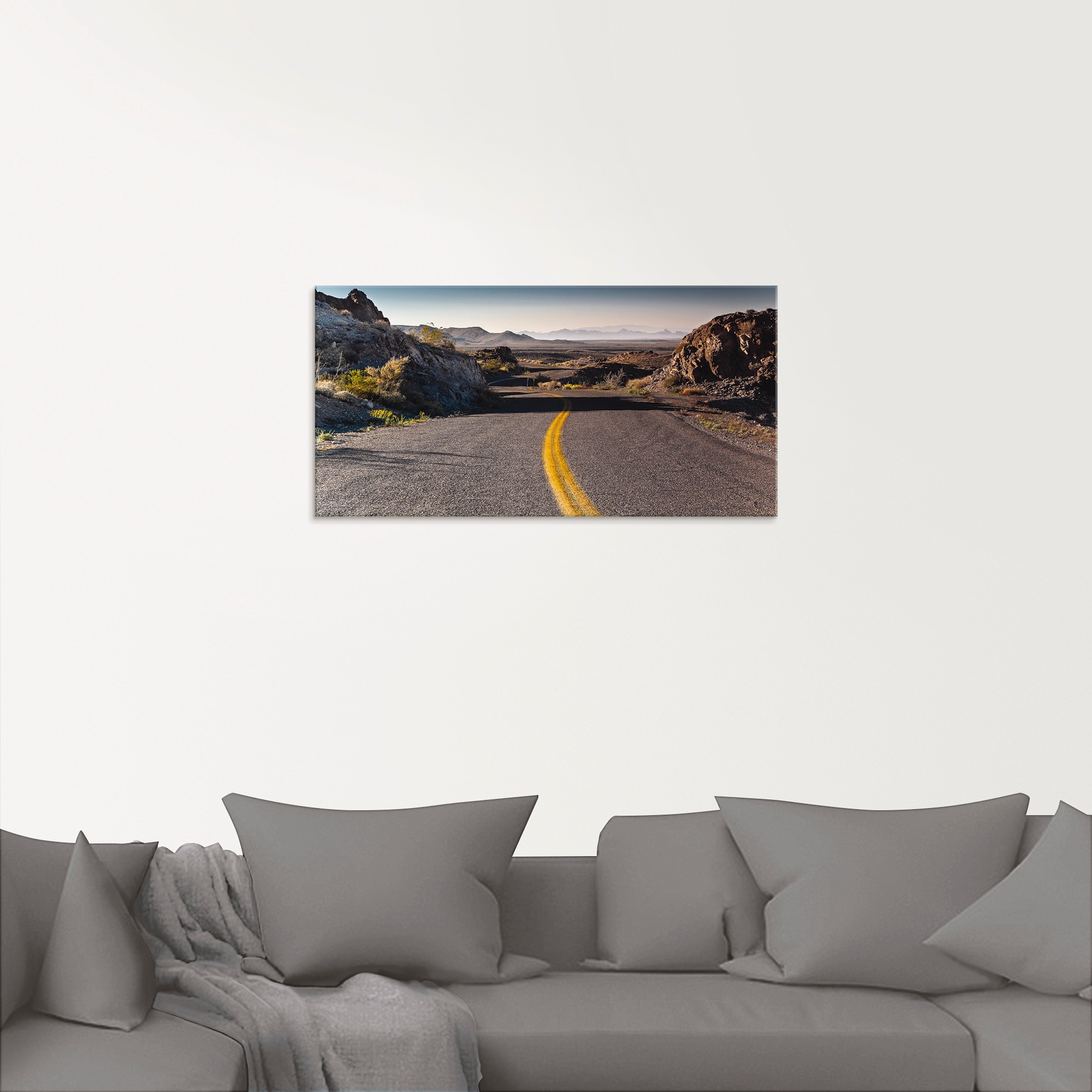 Artland Glasbild »Historische Route 66«, Wüste, (1 St.), in verschiedenen Größen