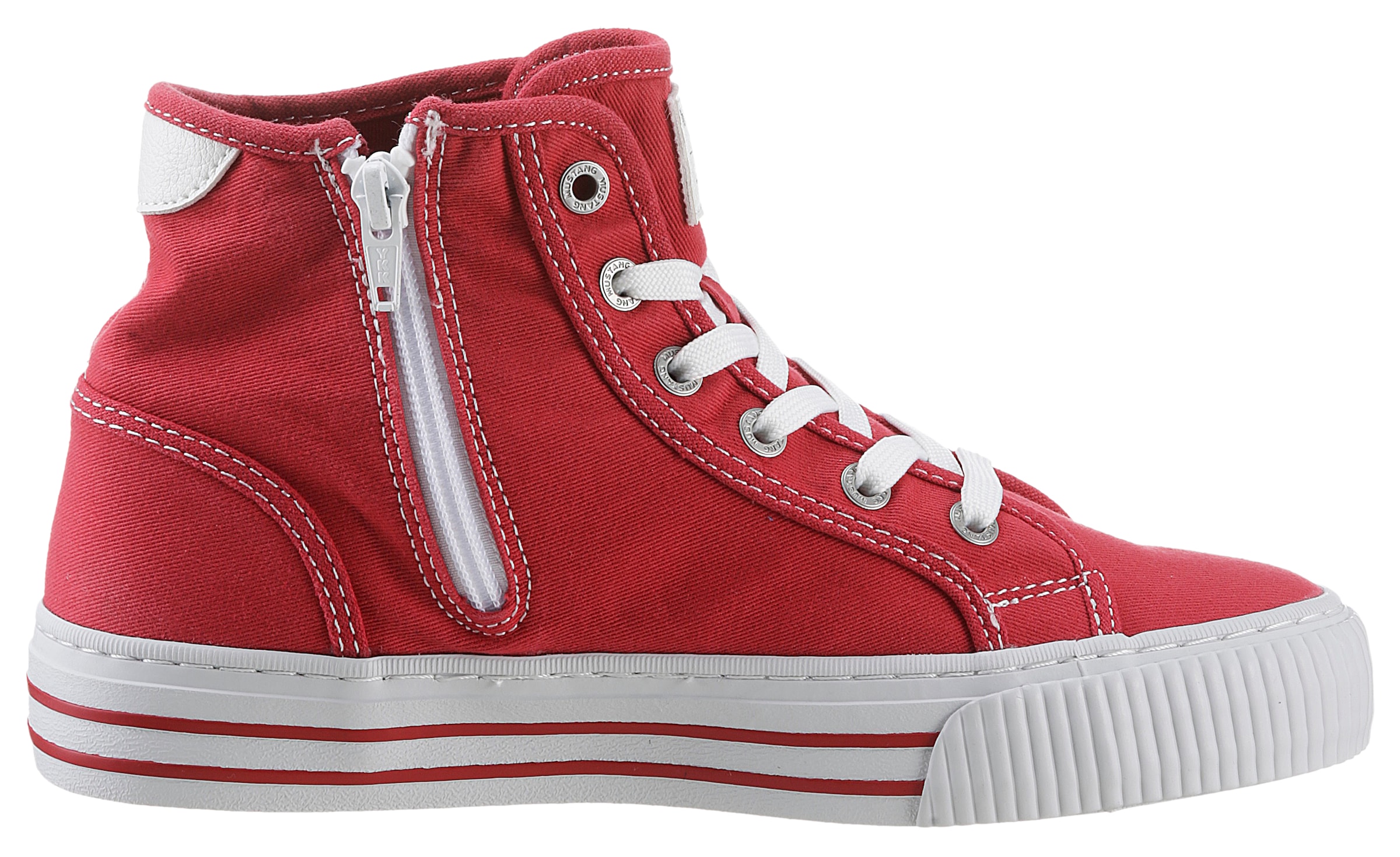 Mustang Shoes Schnürboots »High-Top-Sneaker, Freizeitschuh,«, Plateau, High Top-Sneaker, Freizeitschuh mit Innenreißverschluss