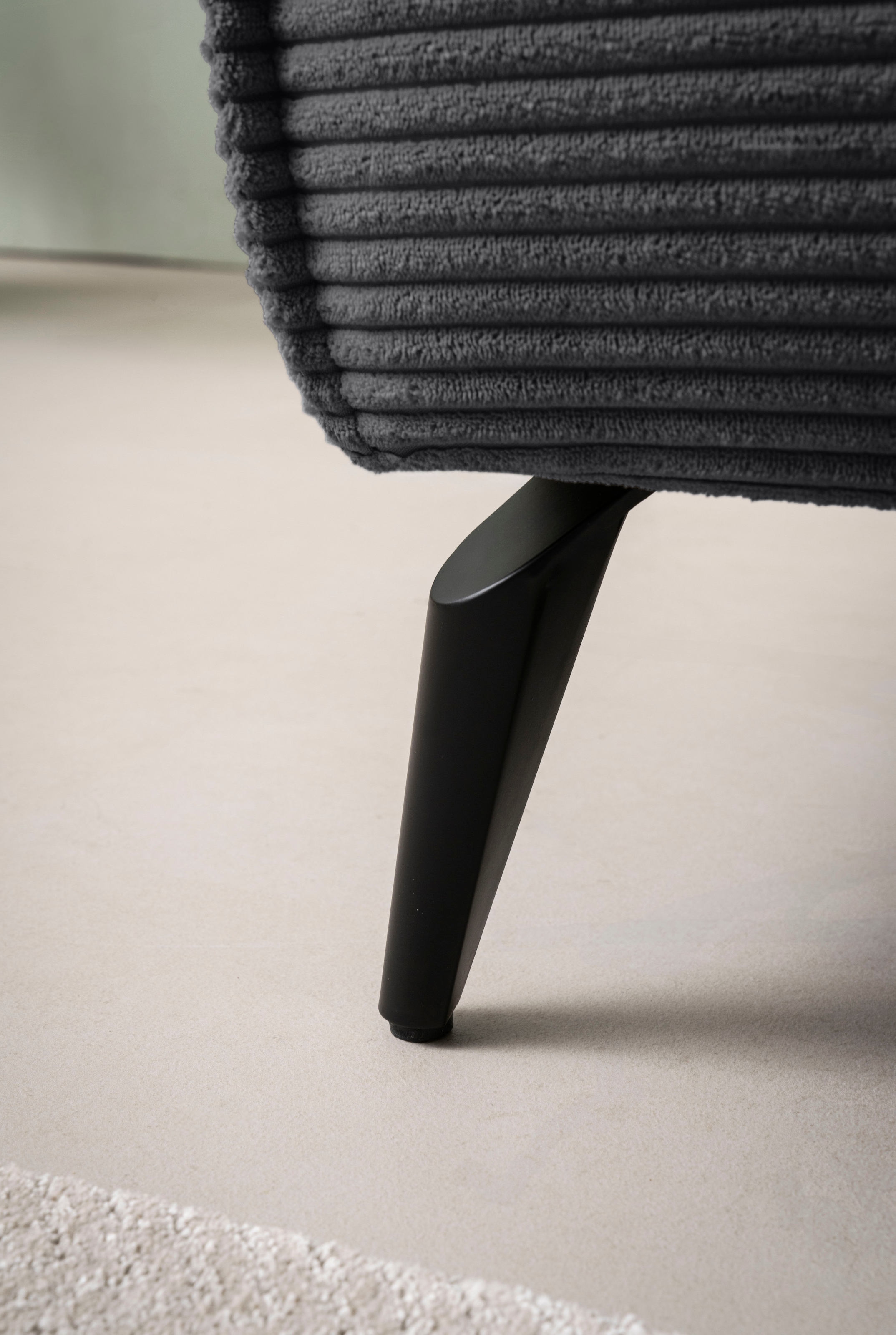 andas Hocker »TVINNU, mit Kedernaht, Cord u. Flachgewebe« zur Serie TVINNU, gemütlicher Sitzkomfort, rechteckig, schwarze Füße