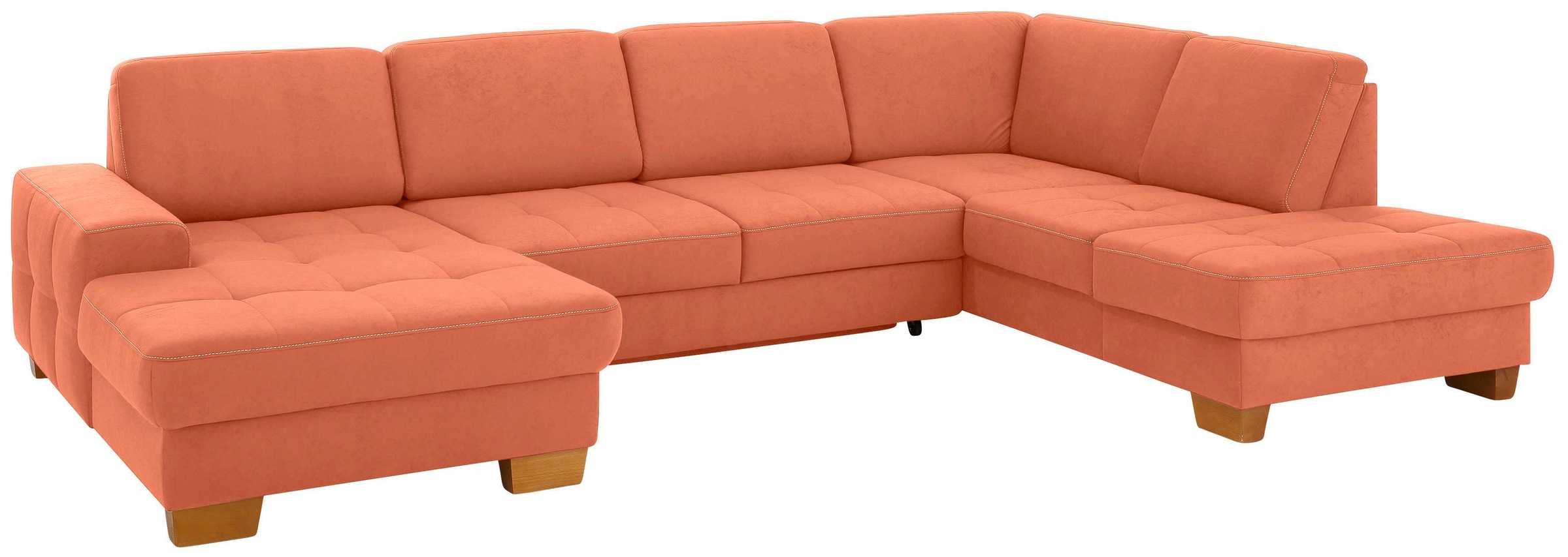 Home affaire Wohnlandschaft »Puccini U-Form« mit Federkern, Sitztiefenverstellung, Kontrastnaht