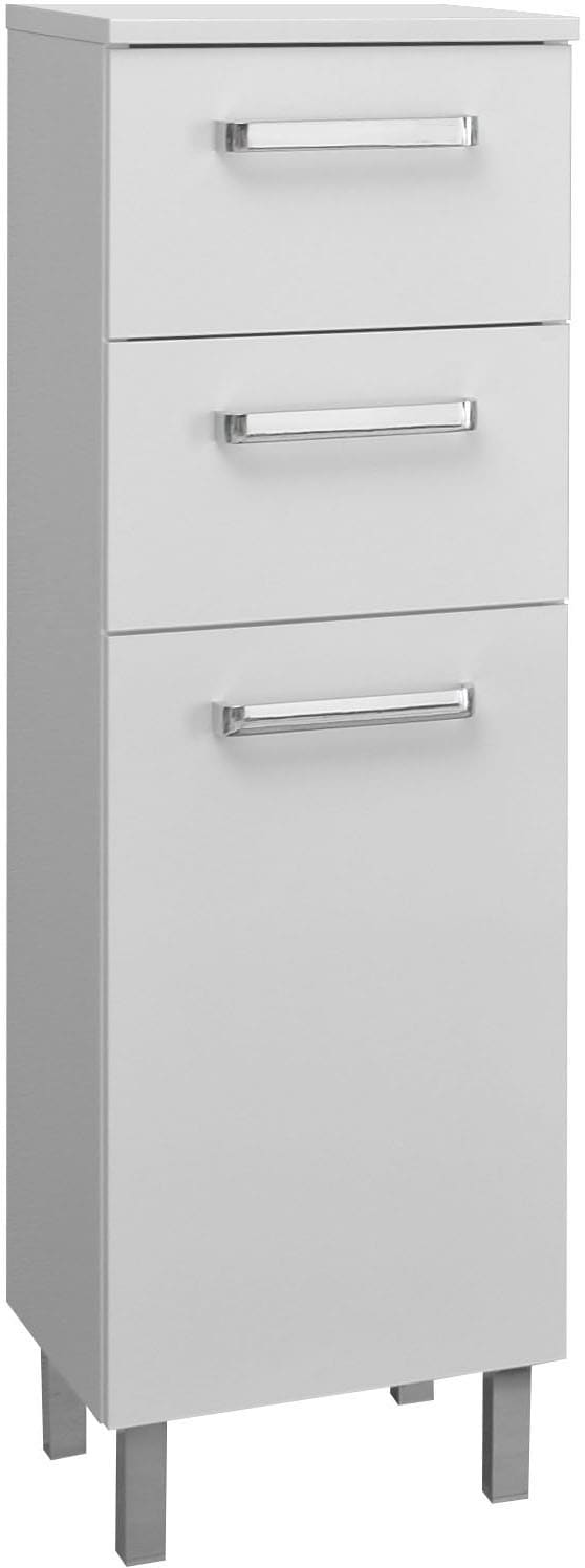 Saphir Badmöbel-Set »Quickset 312 5-teilig, Keramik-Waschtisch und LED-Spiegelschrank«, (Set, 5 St.), inkl. Türdämpfer, Hochschrank, 2 Unterschränke, 6 Türen, 3 Schubladen