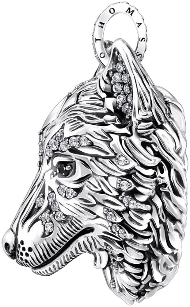 THOMAS SABO Kettenanhänger »Wolfs-Gesicht-Optik, PE965-691-21«, mit Zirkonia (synth.)
