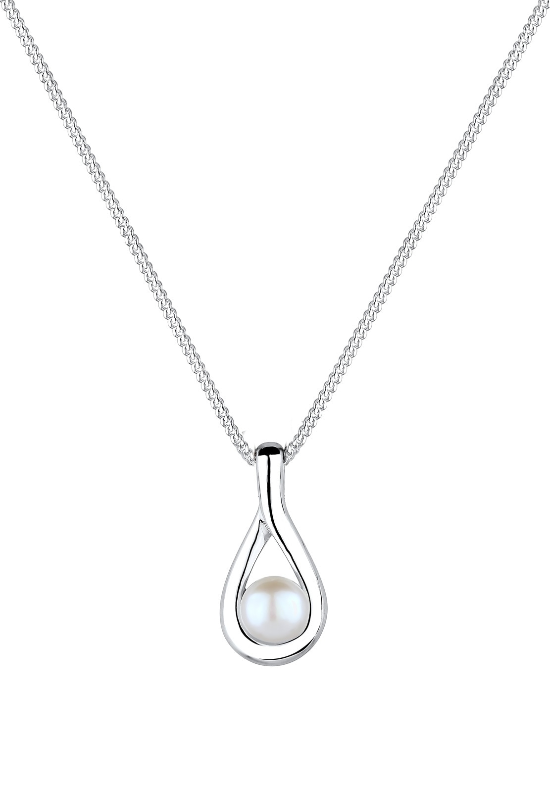 Elli Silberkette »Halskette Infinity Süßwasserzuchtperle 925 Sterling Silber«