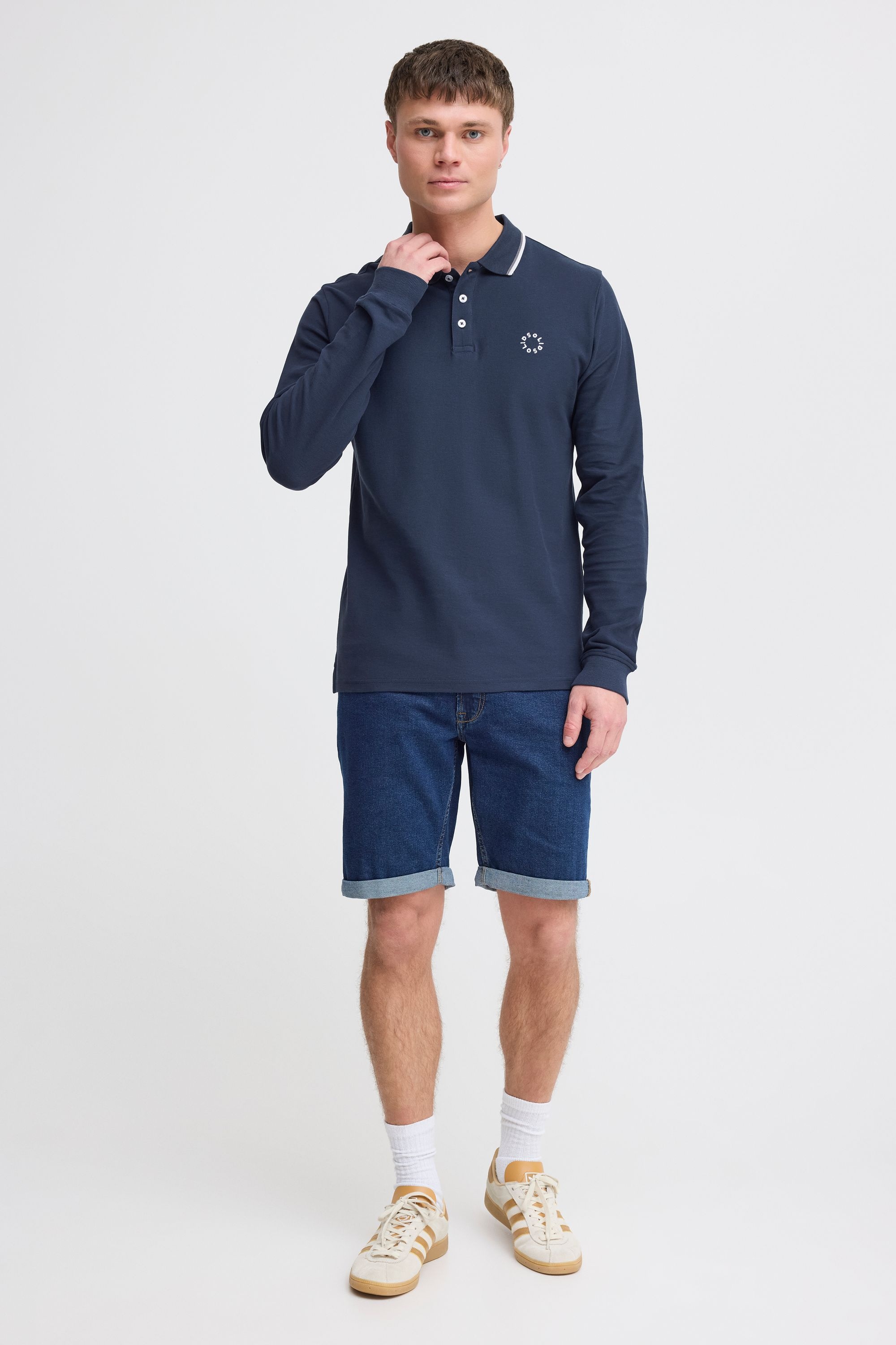 !Solid Langarm-Poloshirt »Langarm-Poloshirt SDHANGOR«